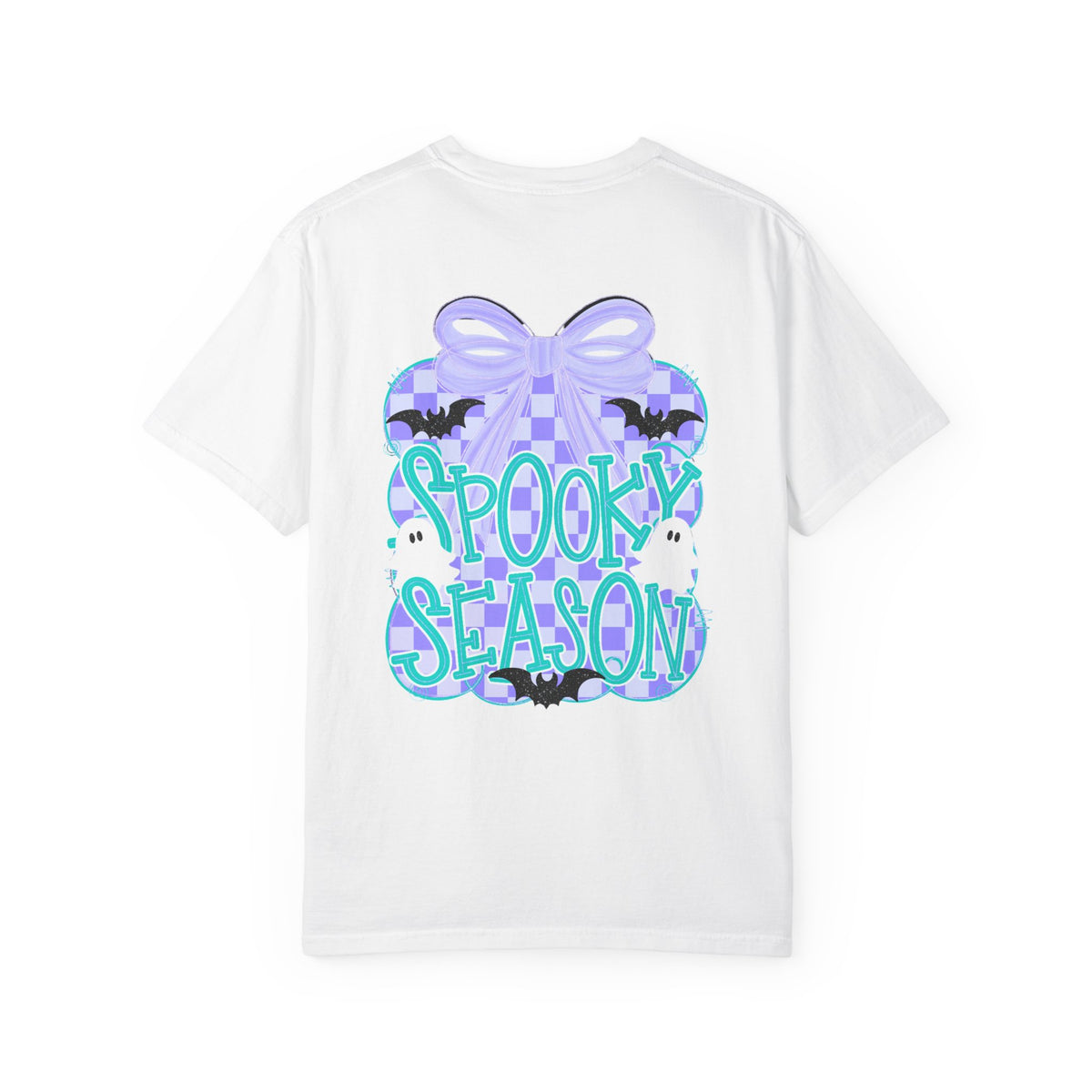 Spooky Season Ghost Tee Lavender Bow Halloween T Shirt