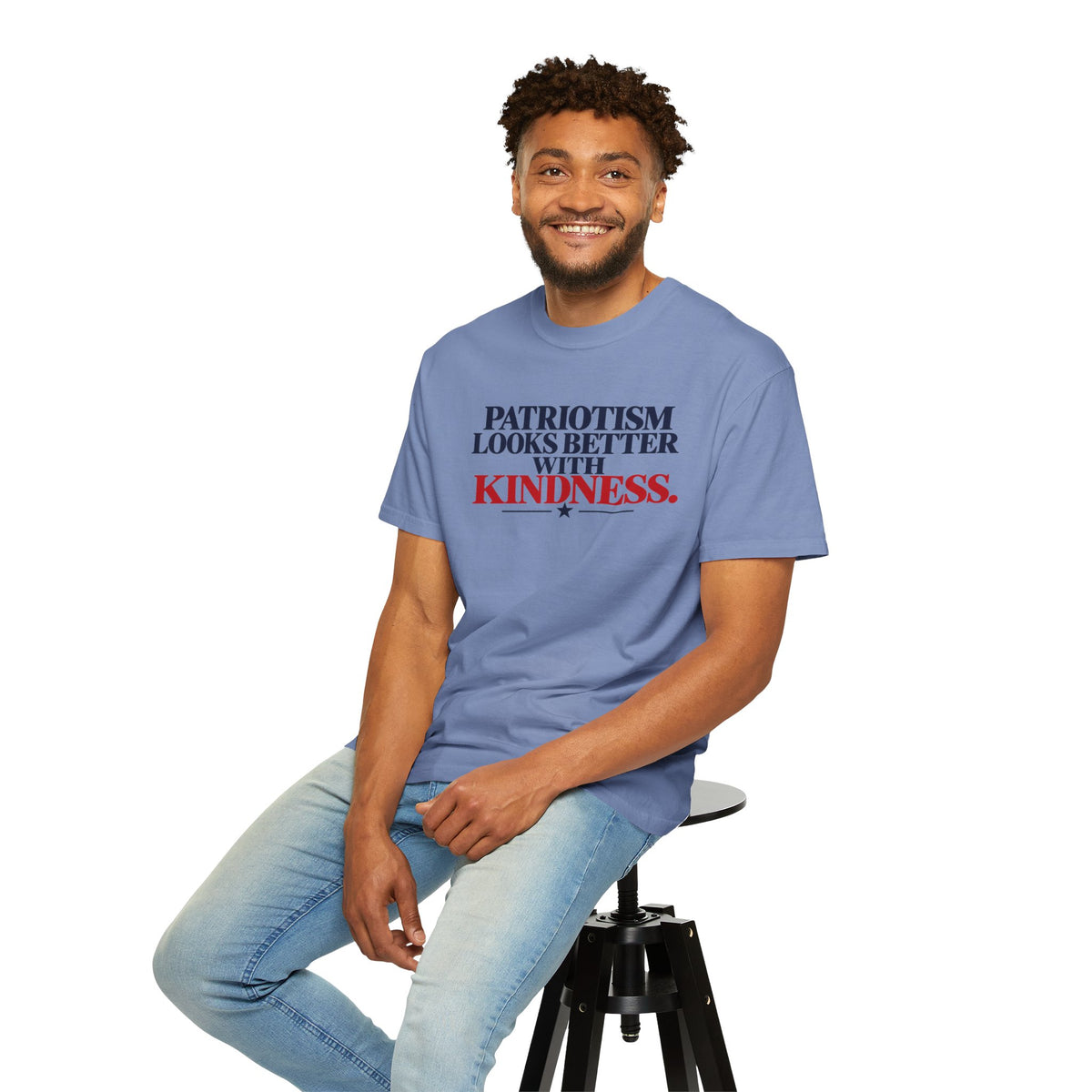 Patriotism Looks Better With Kindness Shirt, Patriotic Kindness Tee, Unity T-Shirt, Comfort Colors Graphic Tee, Positive Message Gift