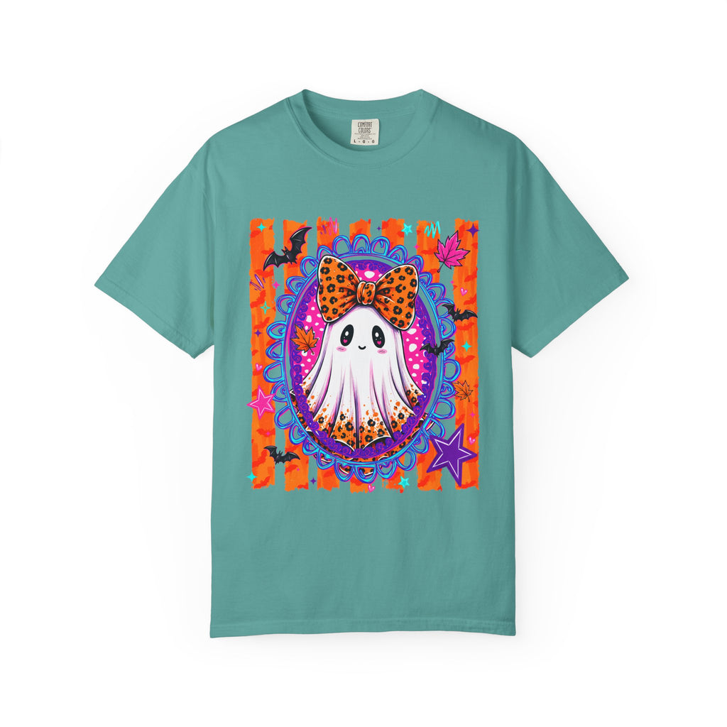 Halloween Ghost Tee Cute Polka Dot Bow Ghost Graphic T Shirt