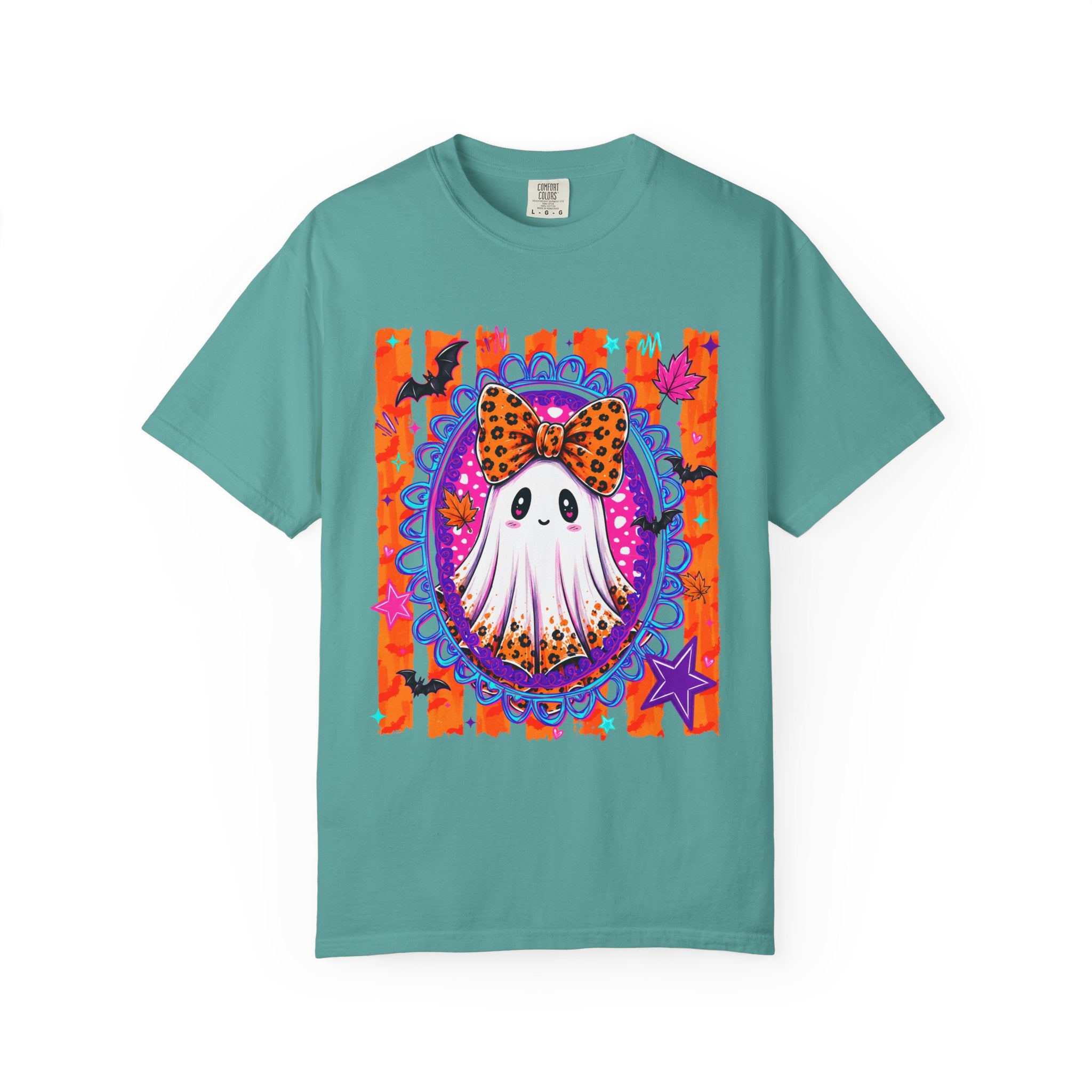 Halloween Ghost Tee Cute Polka Dot Bow Ghost Graphic T Shirt