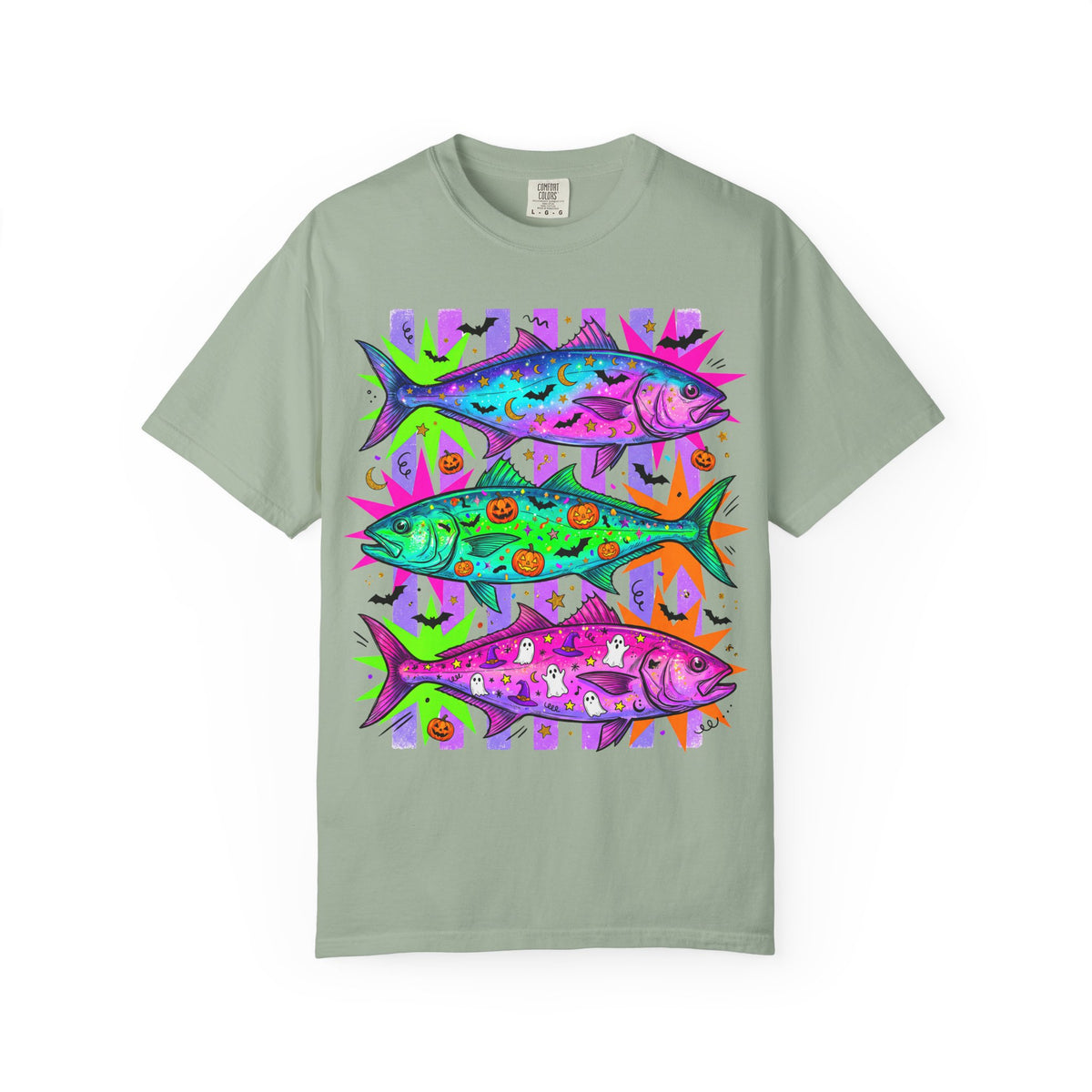 Bright Halloween Tropical Mackerel T-Shirt — Colorful Surf & Beach Fish Graphic Tee
