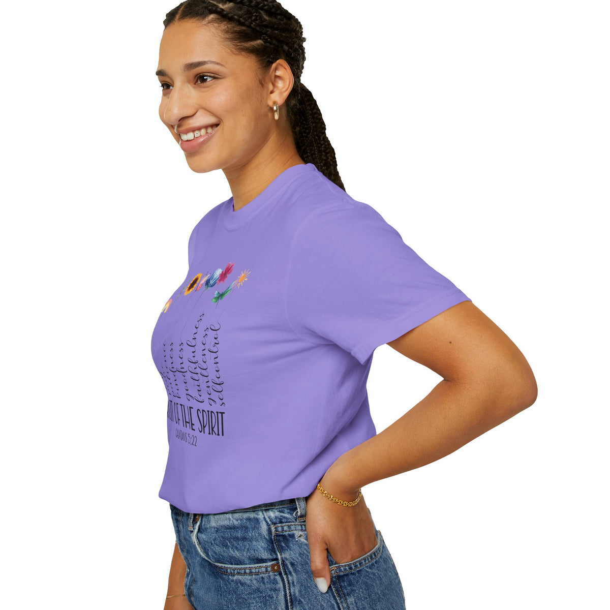 Fruit of the Spirit Floral Tee shirt | Galatians 5:22 Scripture Tee