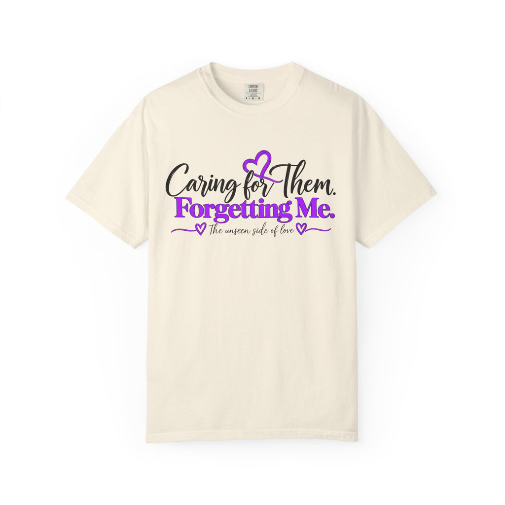Caring for Them Forgetting Me T shirt | Alzheimer Awareness Purple Ribbon
