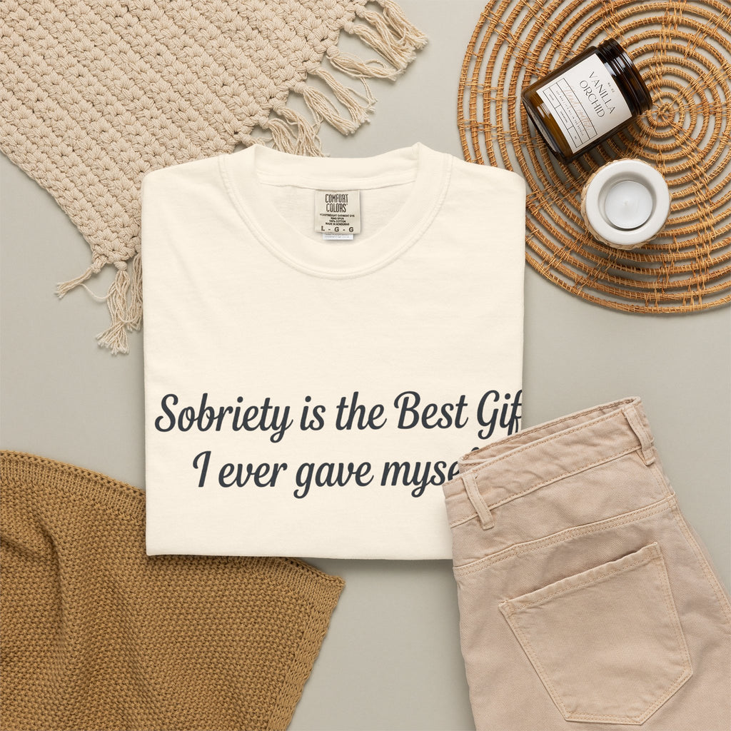 Sobriety Is the Best Gift Tee Inspirational Recovery T Shirt Personalize with how many months or years