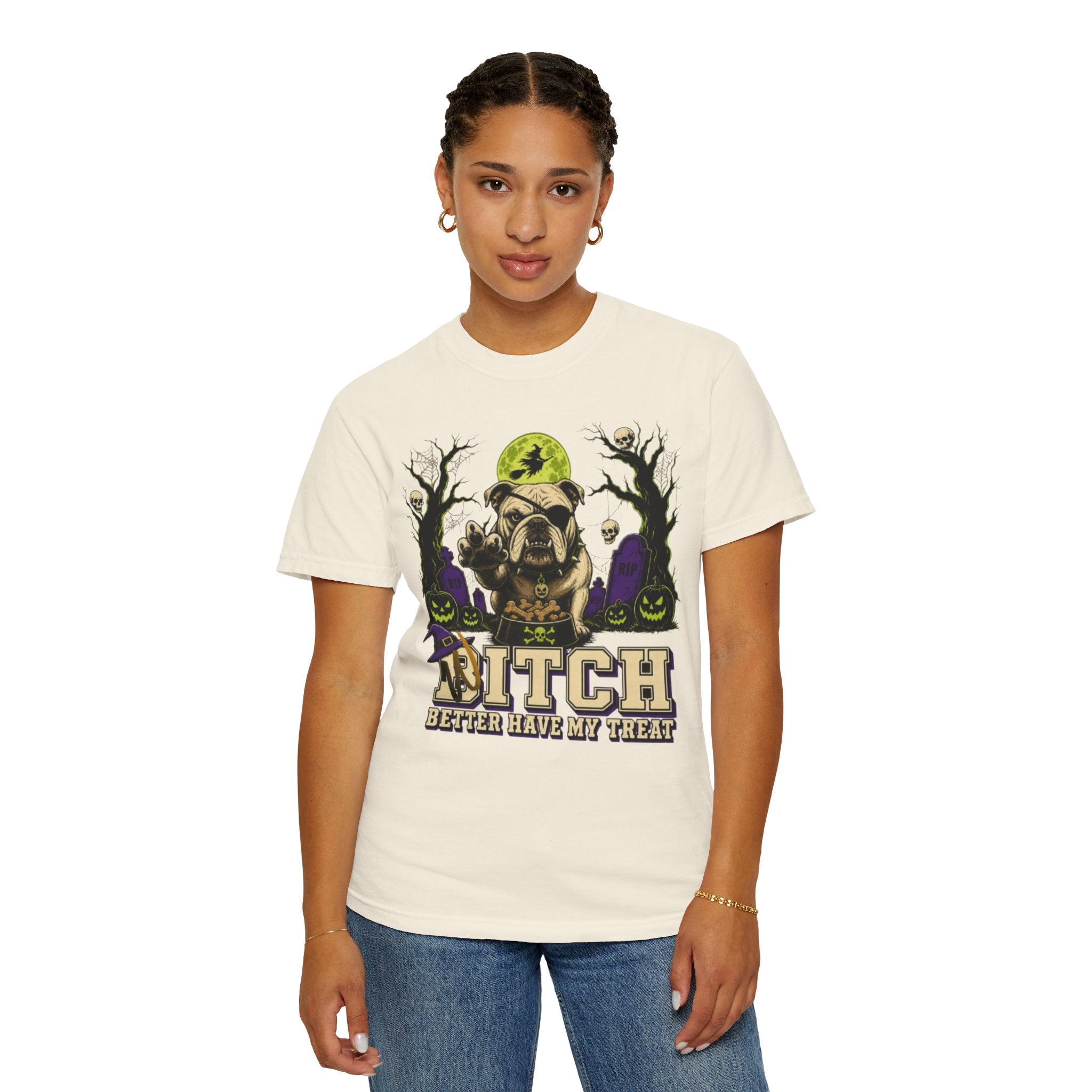 Halloween Bulldog T Shirt Bitch Better Have My Treat Spooky Costume Tee