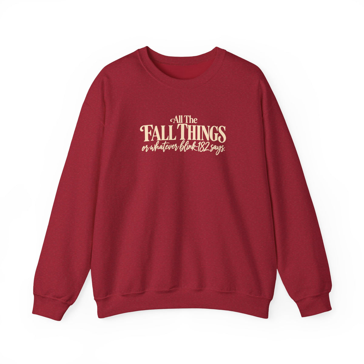 Crewneck Sweatshirt All the Fall Things Minimal Cream Script Inspirational Pullover