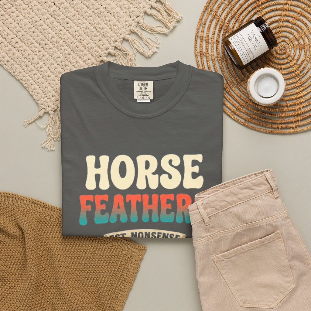 Horse Feathers Graphic T-Shirt Vintage Retro Logo Tee