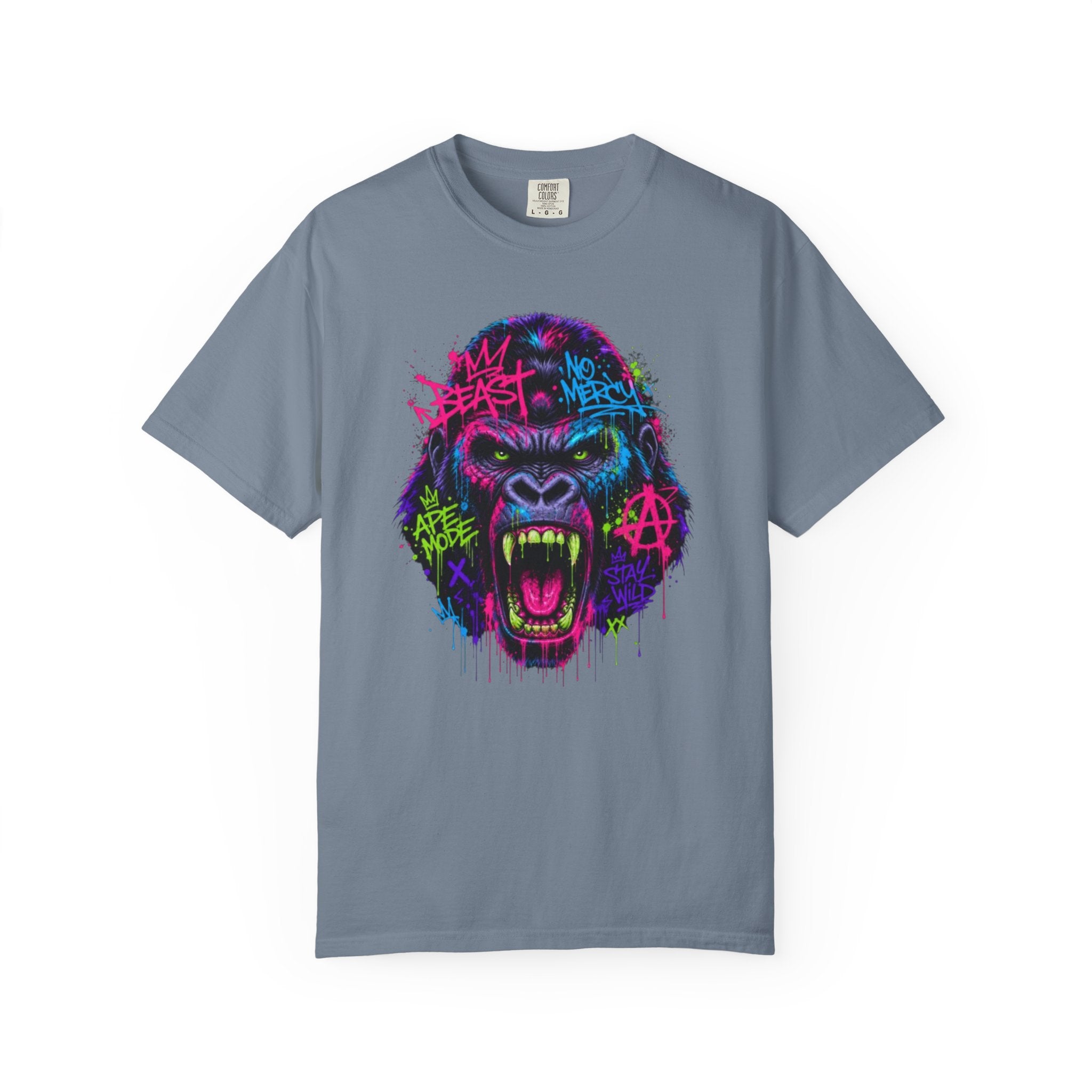 Gorilla Graffiti T Shirt Neon Street Art Ape Design
