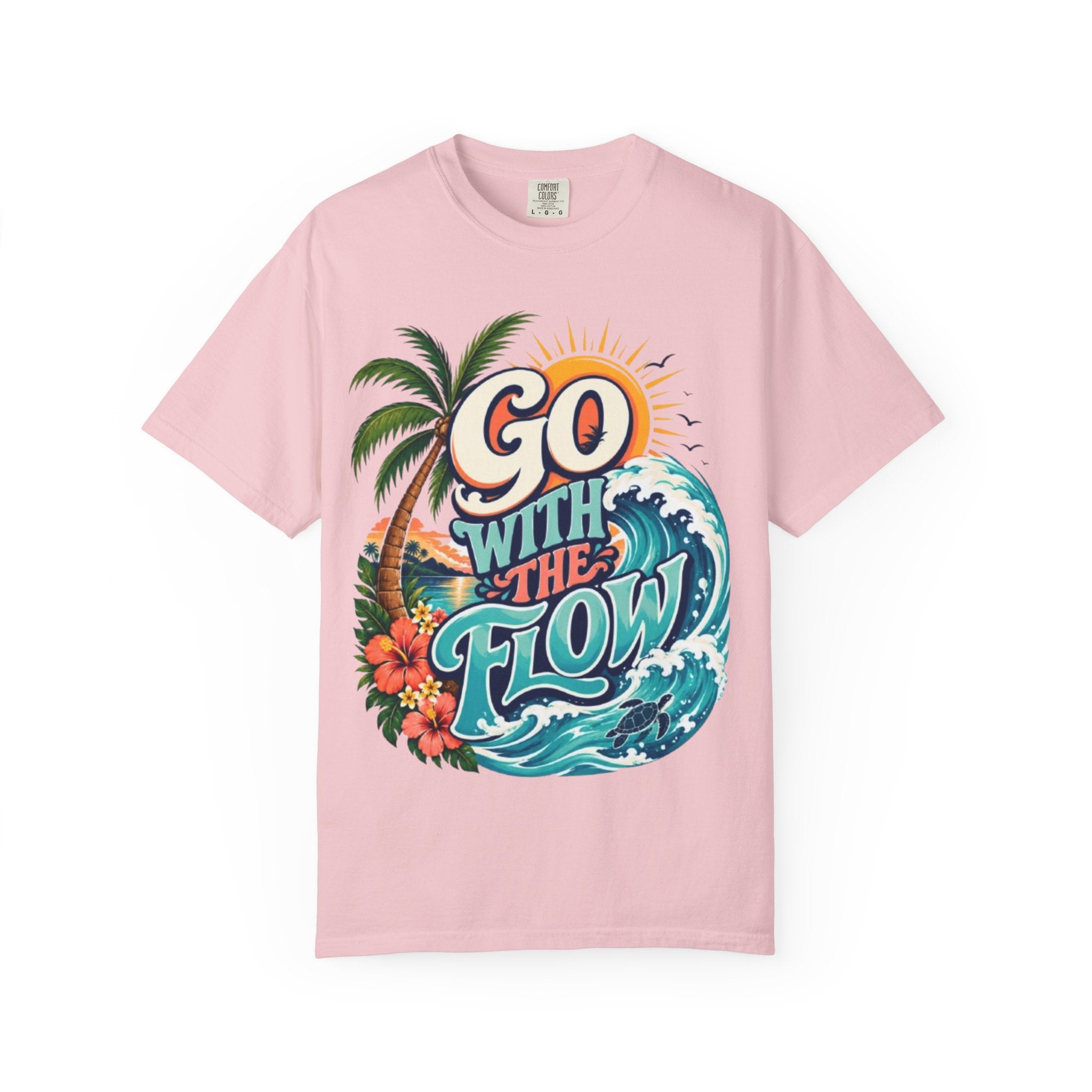 Go With The Flow T-Shirt Tropical Surf Graphic Tee