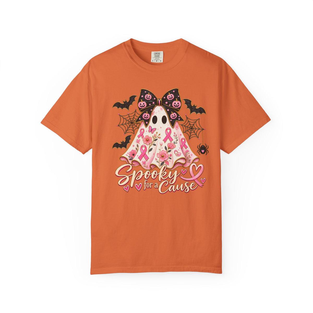 Pink Ribbon Ghost T shirt | Halloween Breast Cancer Awareness