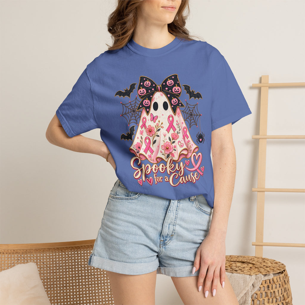Pink Ribbon Ghost T shirt | Halloween Breast Cancer Awareness