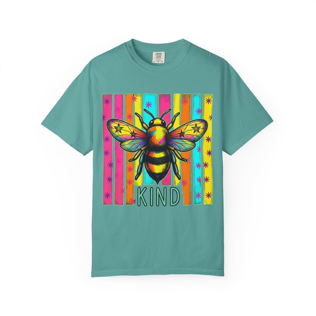 Bee Kind T Shirt Colorful Retro Striped Graphic Tee