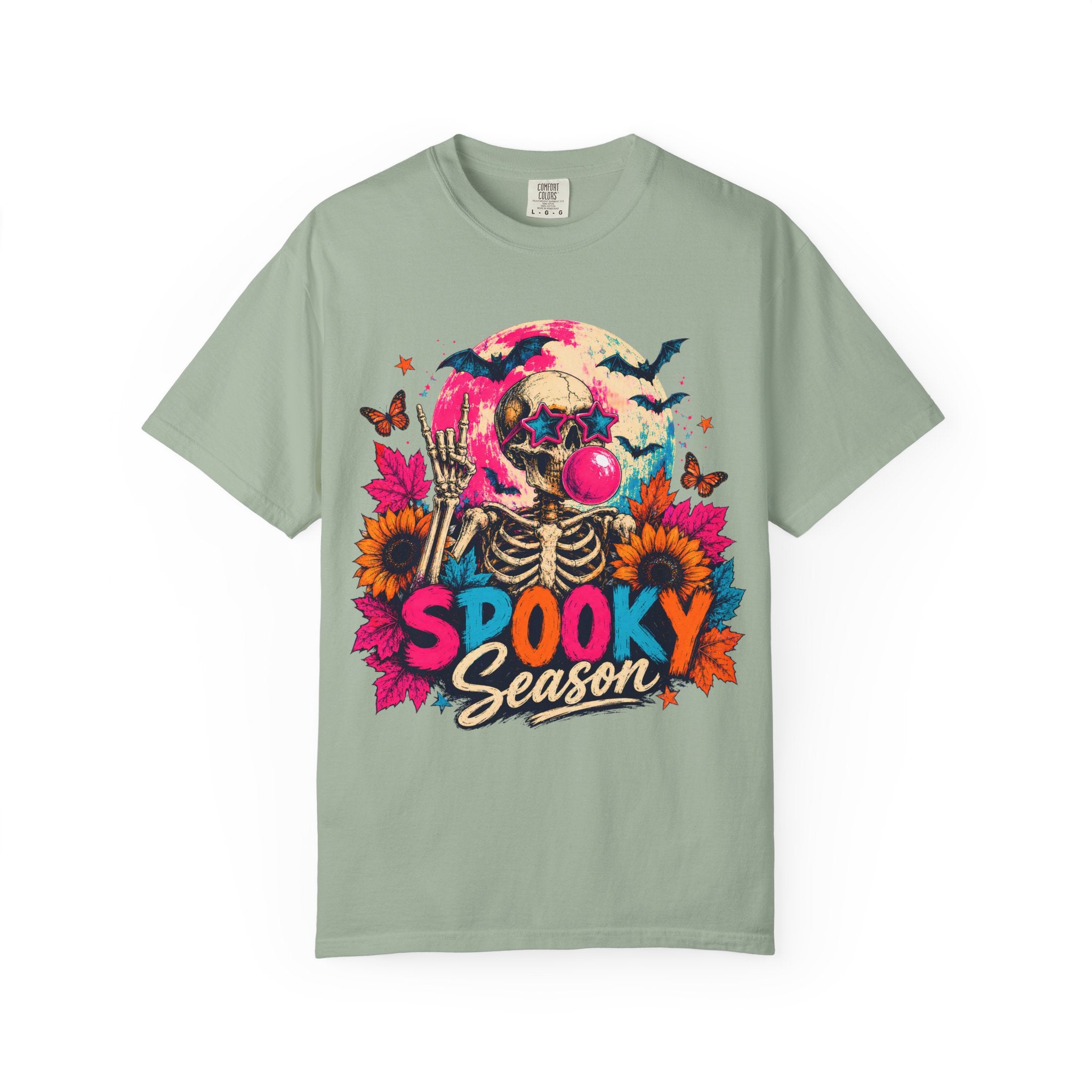 Spooky Season Skull T Shirt Colorful Halloween Skeleton Graphic Tee