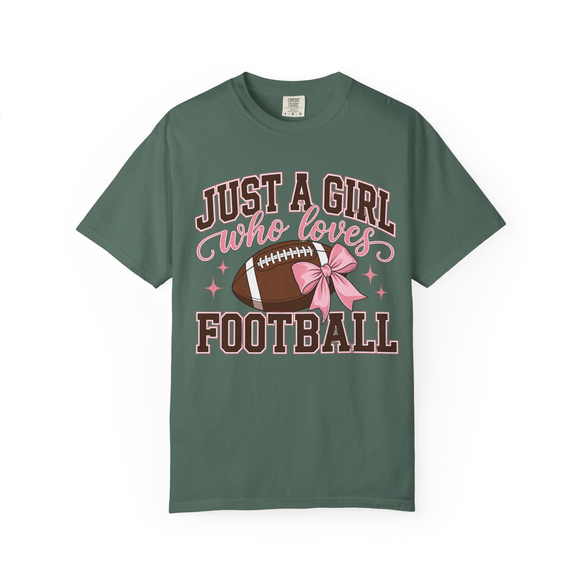 Just A Girl Who Loves Football T Shirt Pink Bow Football Tee