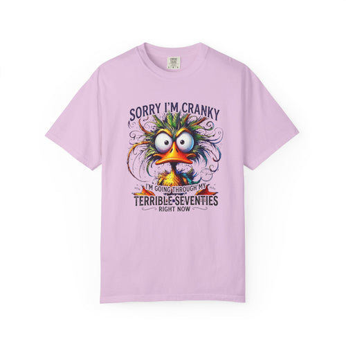 Cranky Terrible Seventies Graphic T Shirt Funny 70s Midlife Birthday Tee