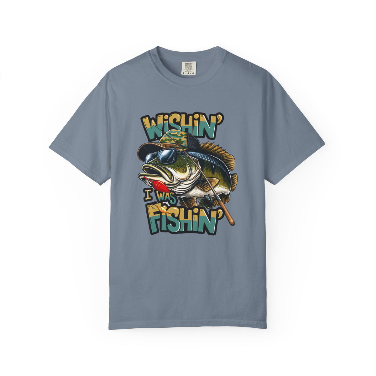 Fishing Graphic T Shirt Wishin Was Fishin Vintage Bass Tee