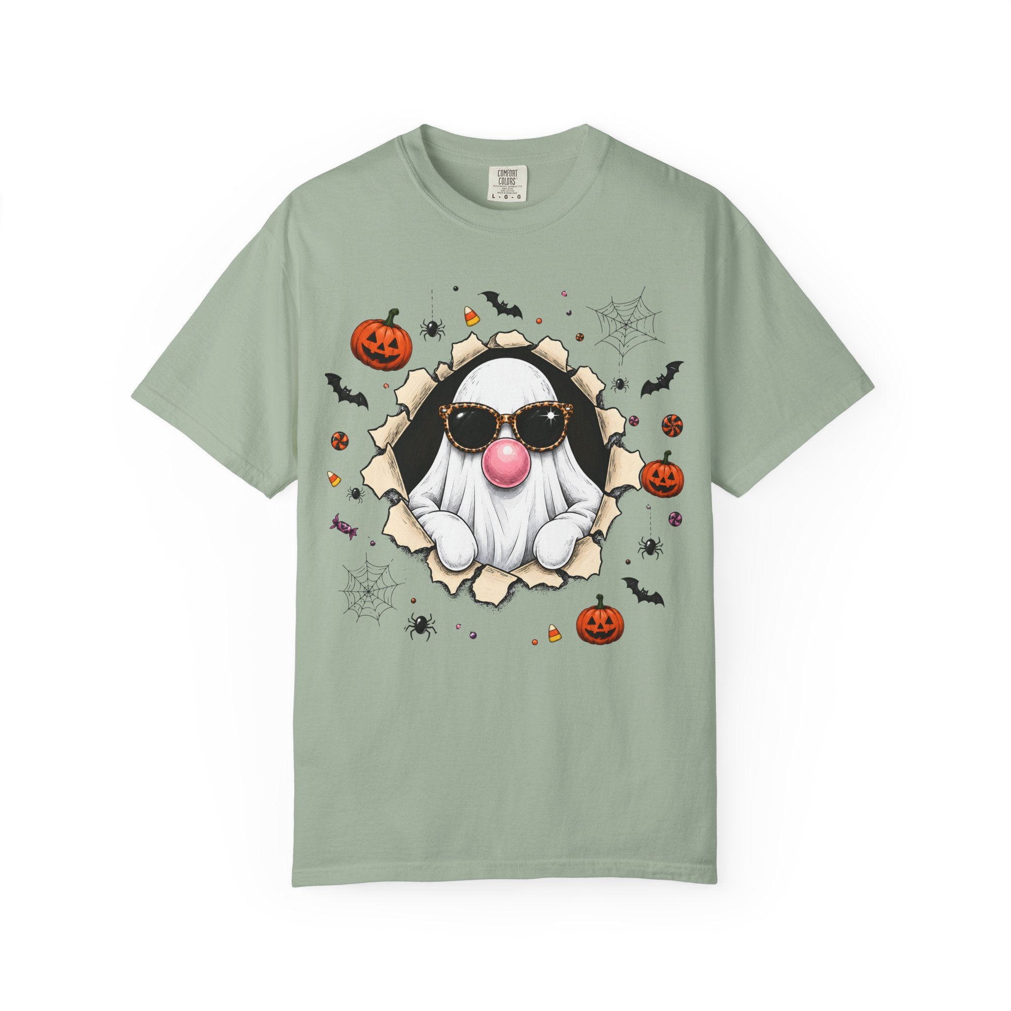 Halloween Gnome T-Shirt Funny Bubblegum Ghost and Leopard Butt Graphic Tee
