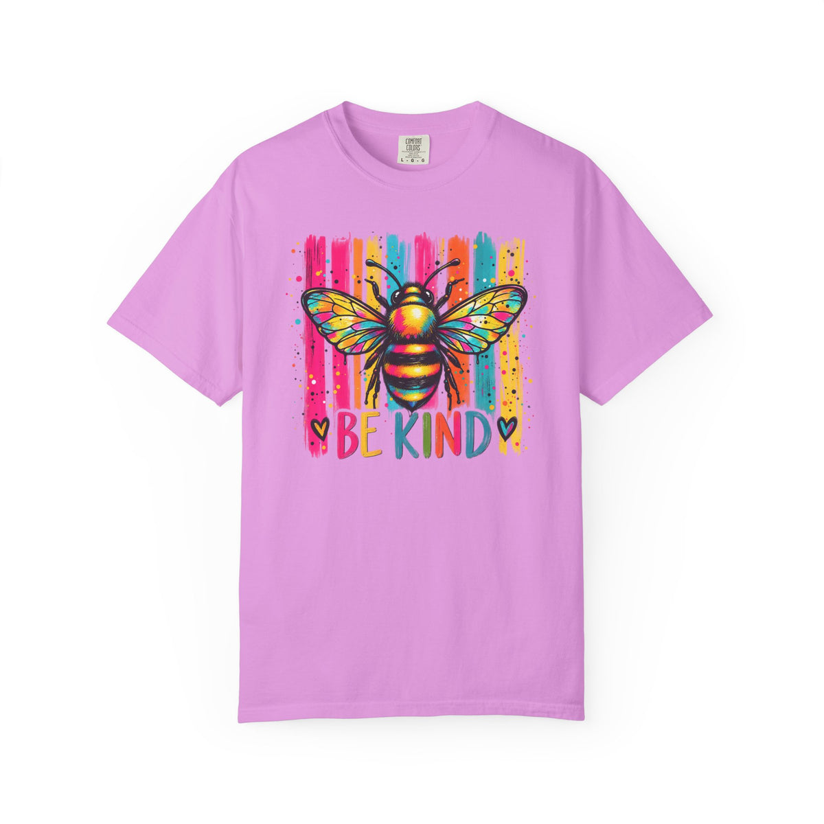 Bee Kind T Shirt Colorful Retro Striped Graphic Tee