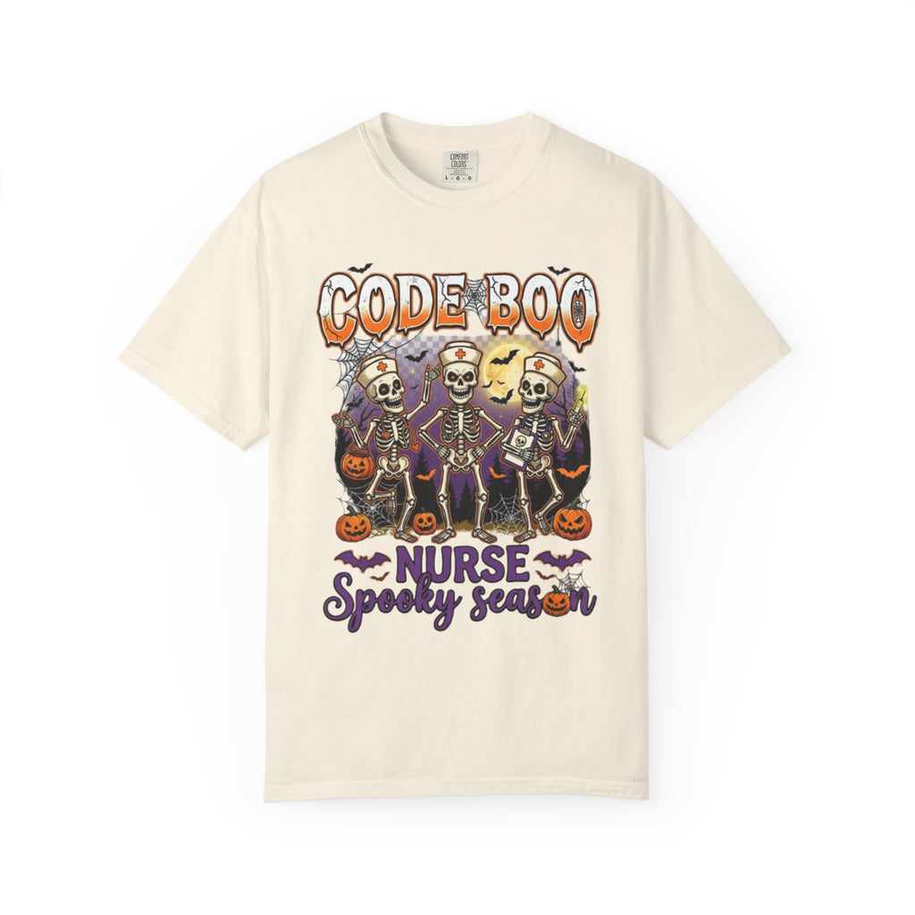 Nurse Code Boo Halloween T‑Shirt Spooky Season Skeletons