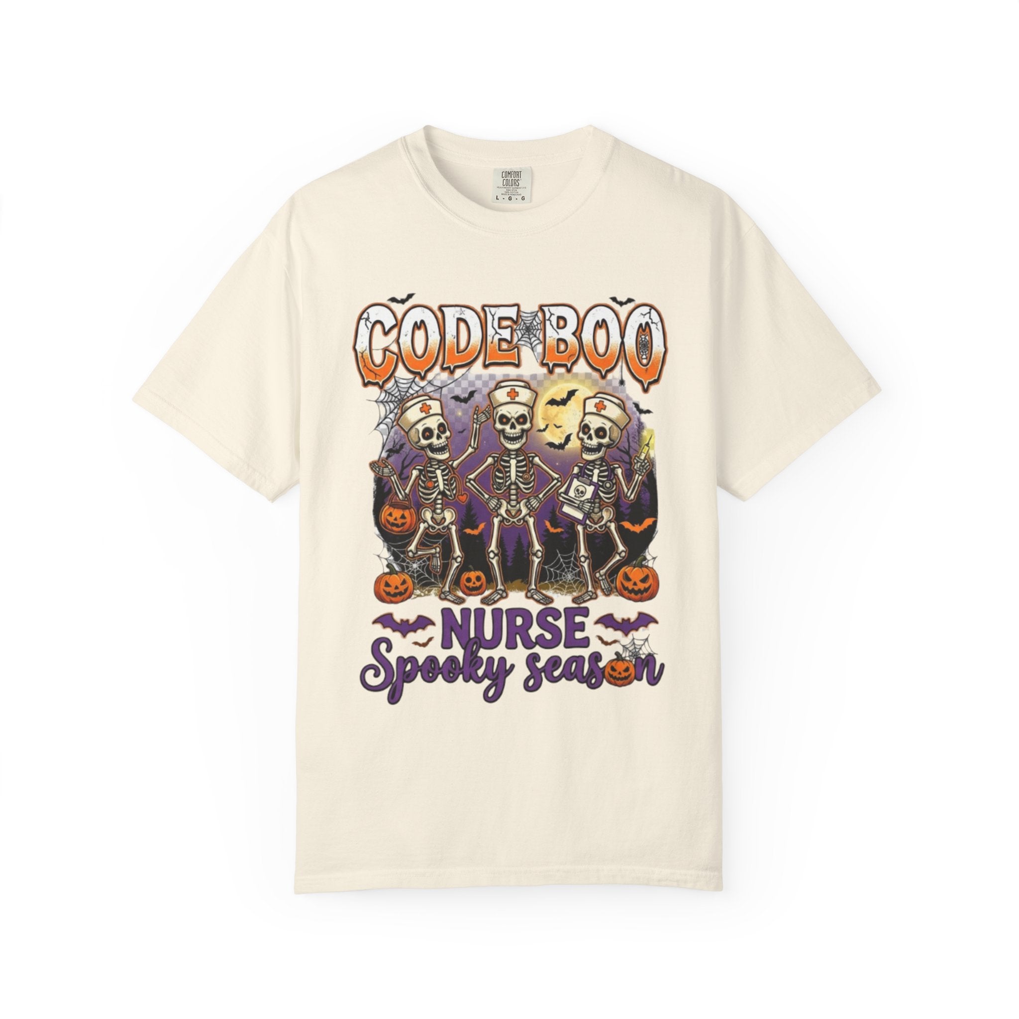 Nurse Code Boo Halloween T‑Shirt Spooky Season Skeletons