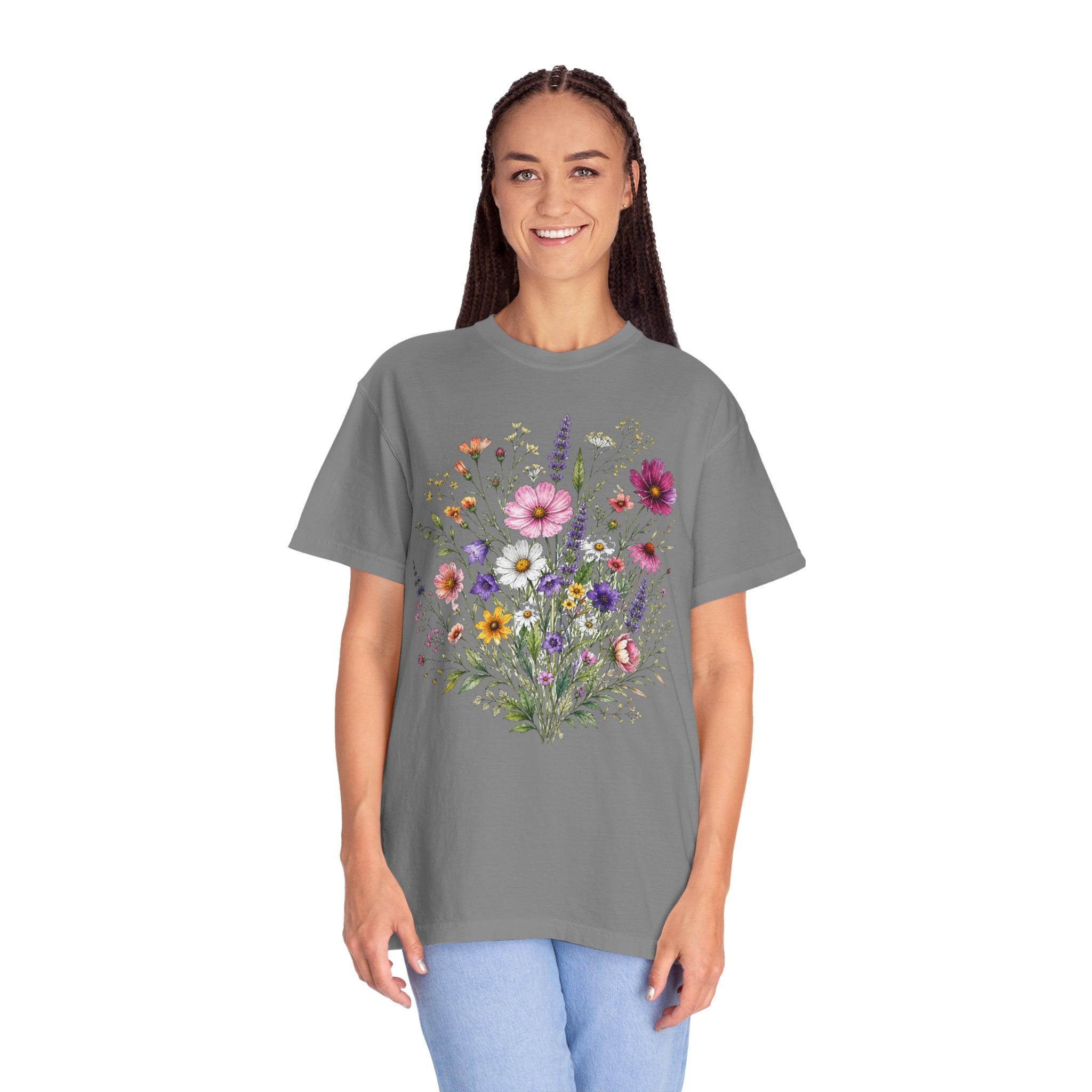 Floral Bouquet T Shirt Wildflower Garden Graphic Tee