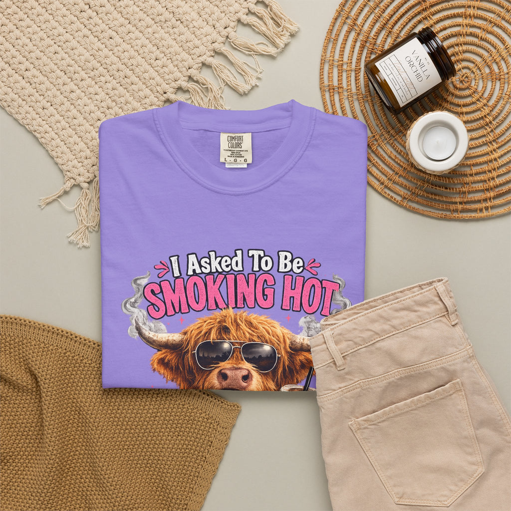 Menopause Smoking Hot T-Shirt Funny Cow with Sunglasses & Drink