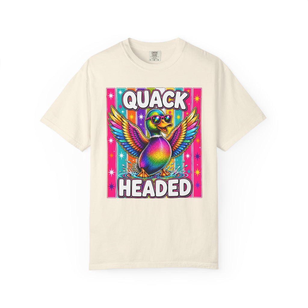 Quack Headed Duck T Shirt Vibrant Retro Rainbow Duck Graphic Tee