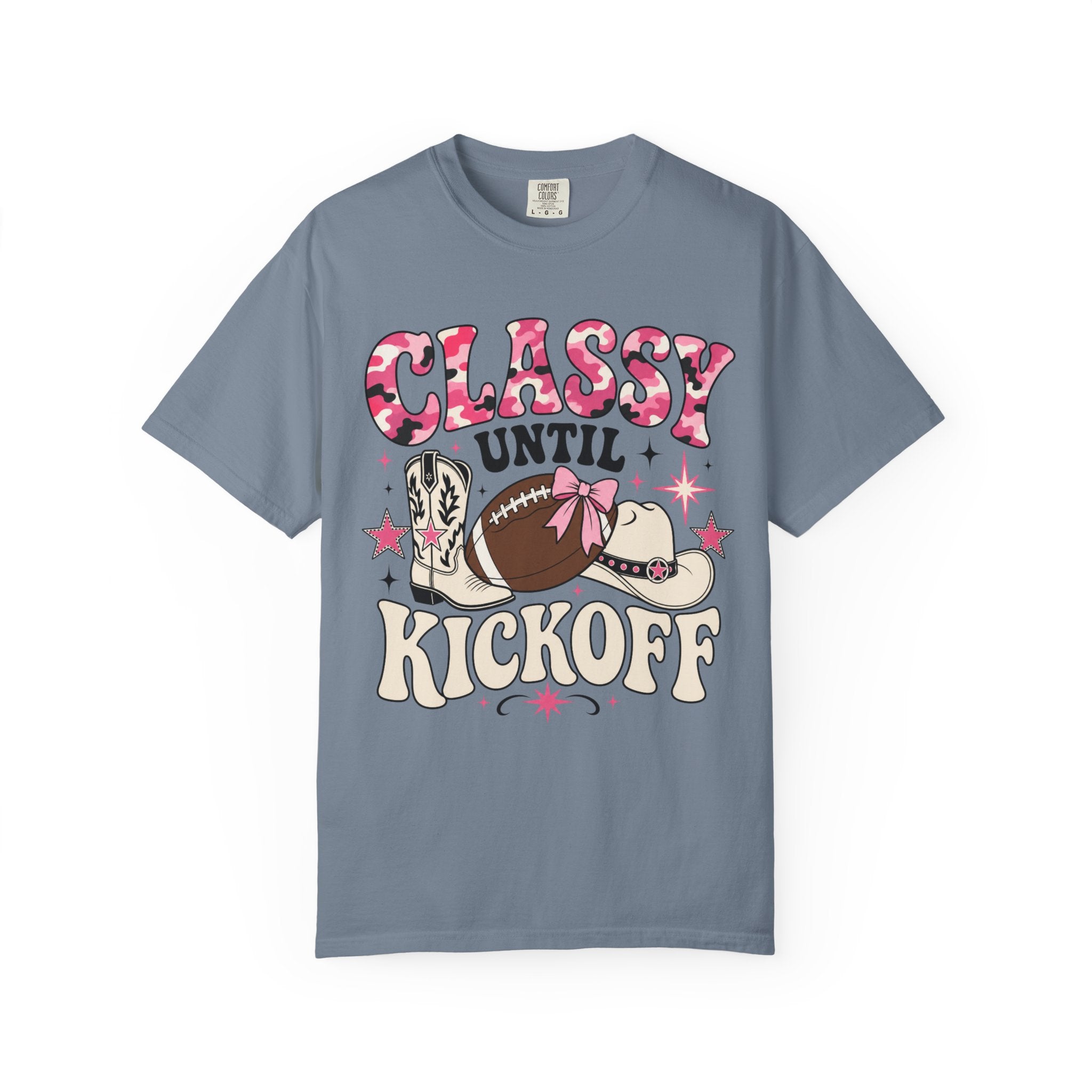 Classy Until Kickoff Football T Shirt Retro Cowgirl Game Day Tee