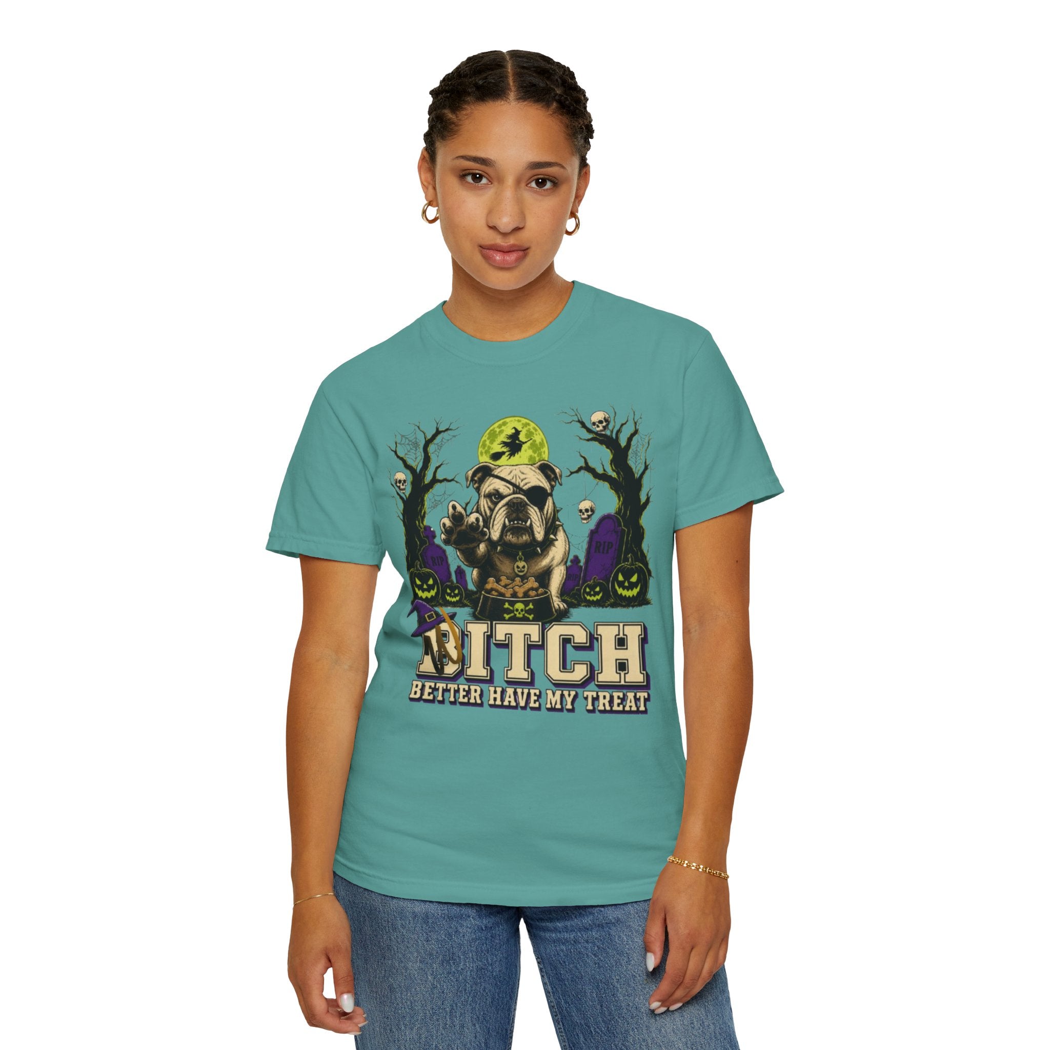 Halloween Bulldog T Shirt Bitch Better Have My Treat Spooky Costume Tee