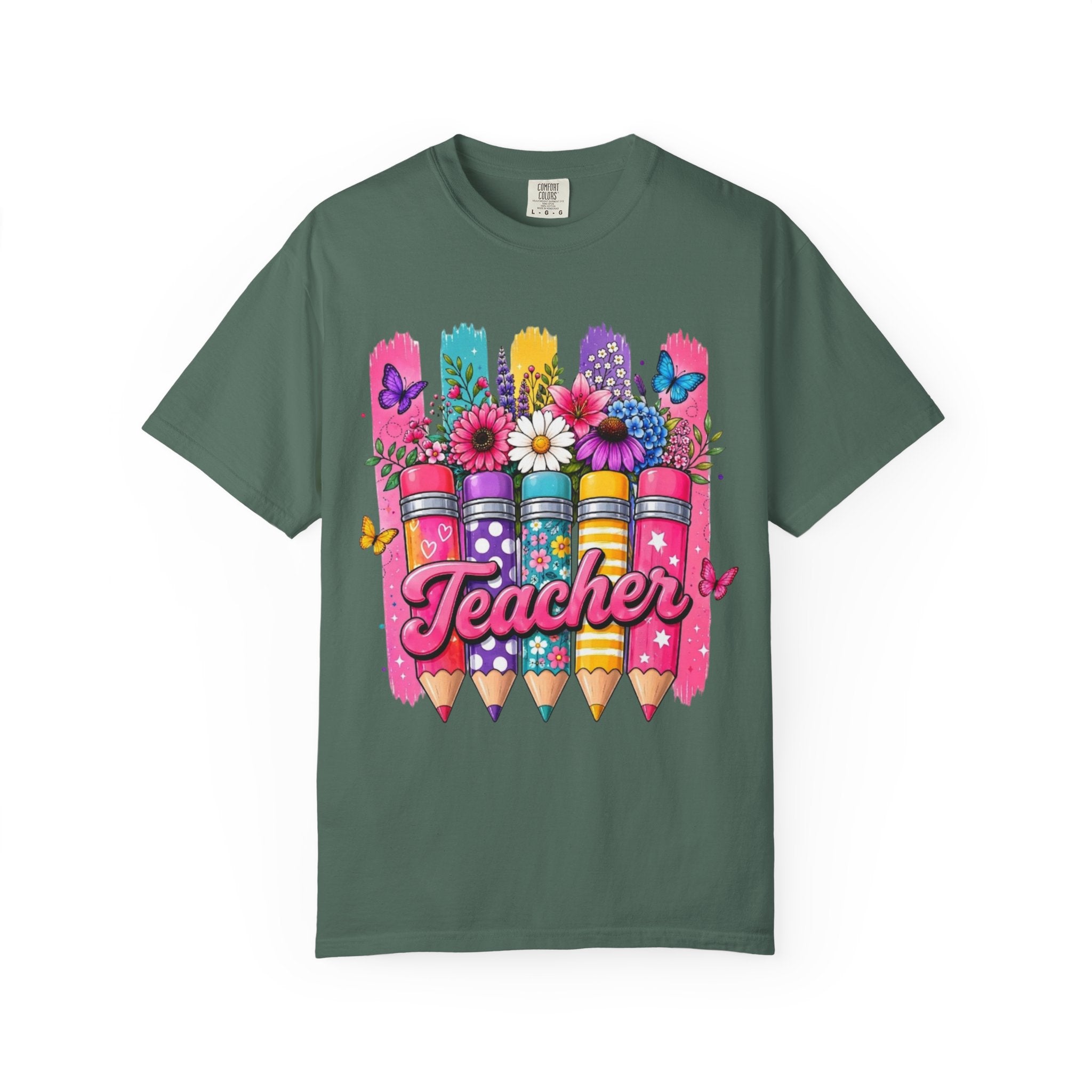 Teacher Pencil Bouquet T Shirt Colorful Floral Back to School Gift