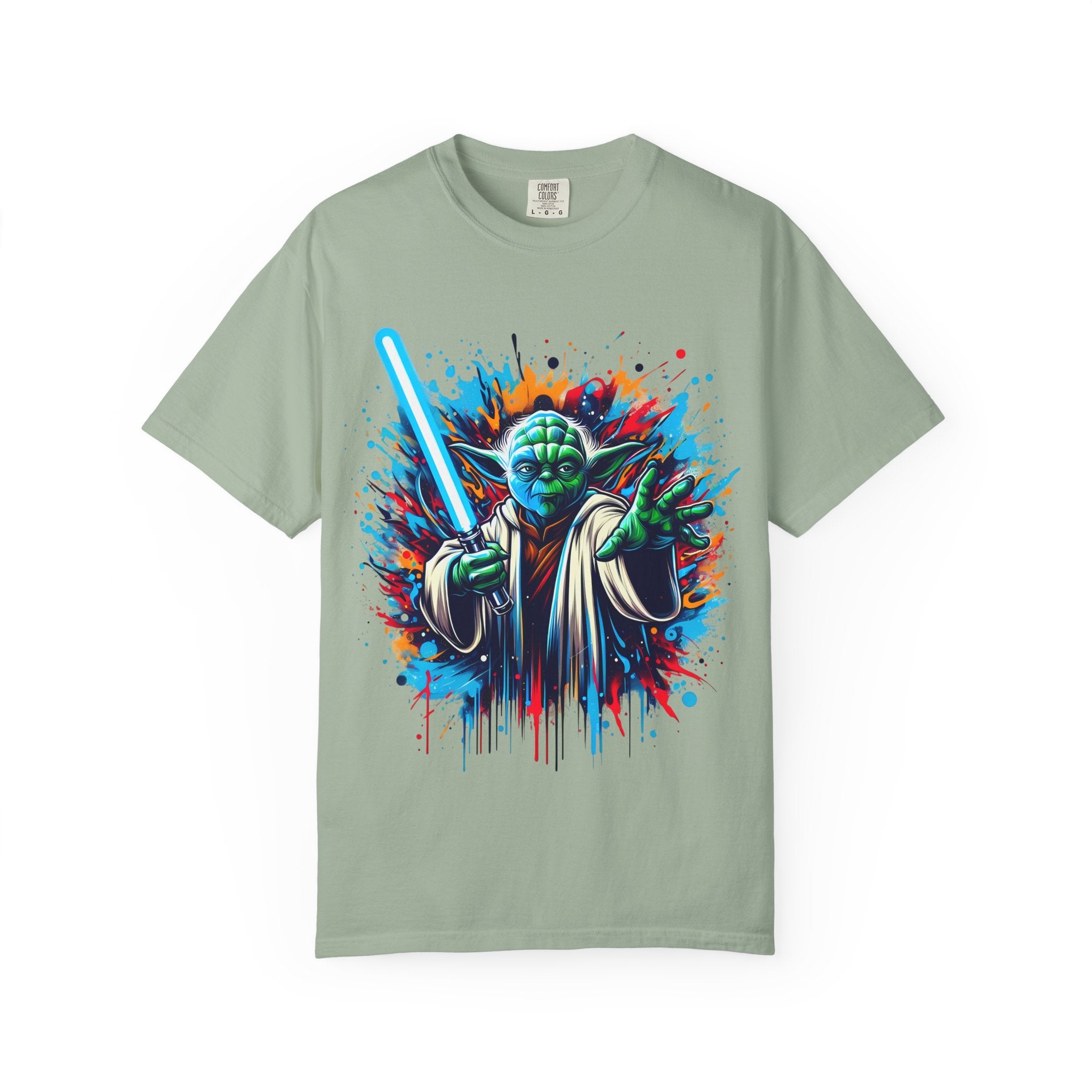 Galactic Jedi Warrior T Shirt Yoda Lightsaber Graphic Tee