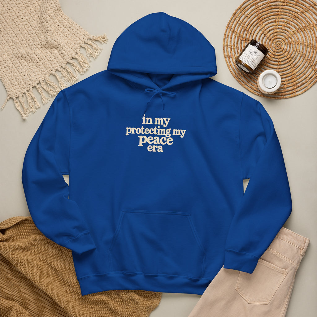 In My Protecting My Peace Era hoodie | white minimalist script sweatshirt
