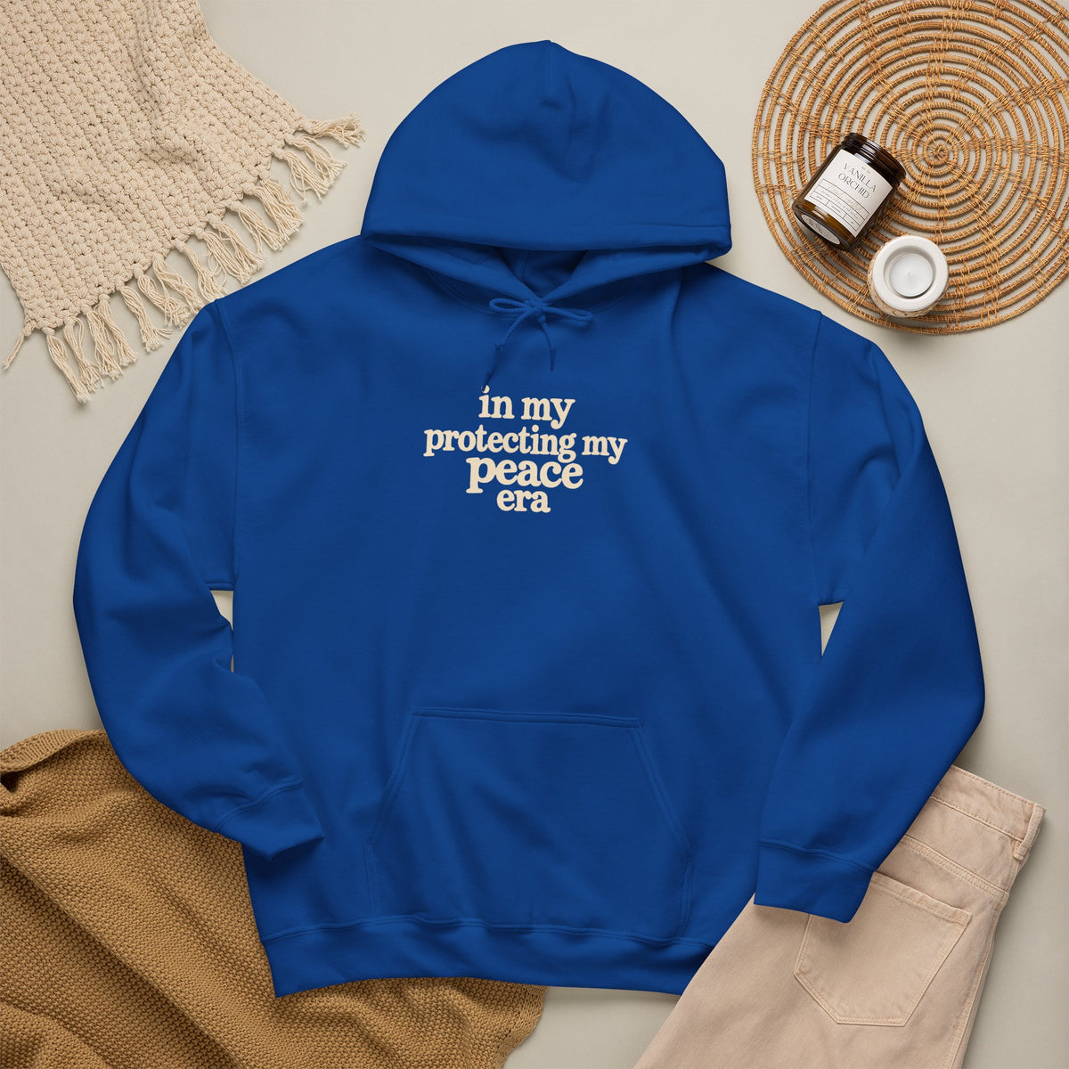 In My Protecting My Peace Era hoodie | white minimalist script sweatshirt