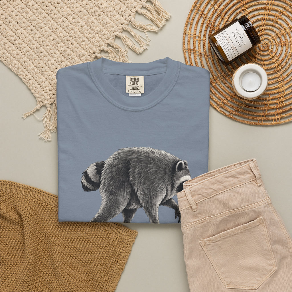 Team Jimothy Raccoon Garment Dyed Tee Shirt Vintage Wildlife Graphic Tee