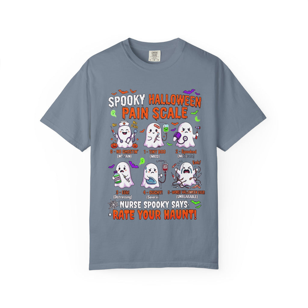 Halloween Ghost Pain Scale T-Shirt Spooky Halloween Pain Scale Nurse Funny Tee