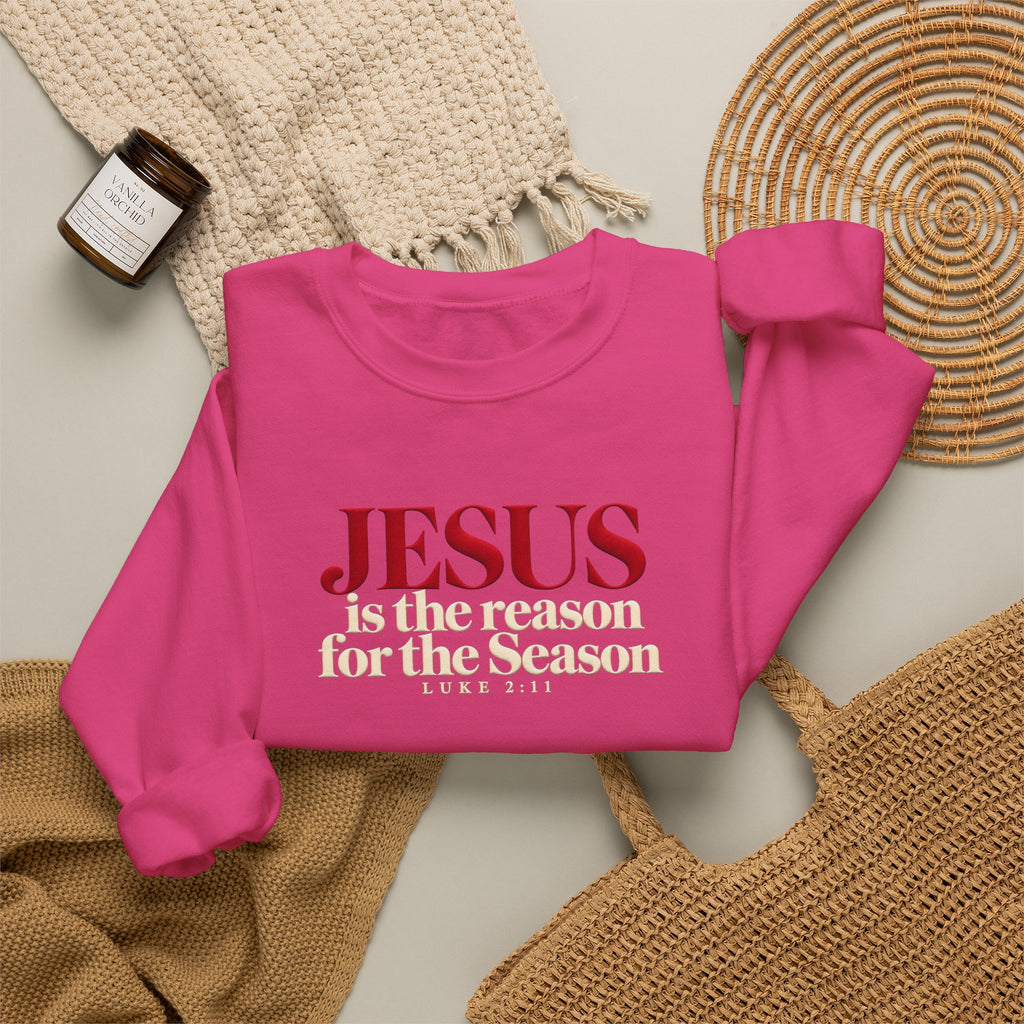 Jesus Is the Reason for the Season Sweatshirt, Christian Christmas Sweater, Religious Holiday Shirt, Luke 2:11, Faith Based Christmas Gift