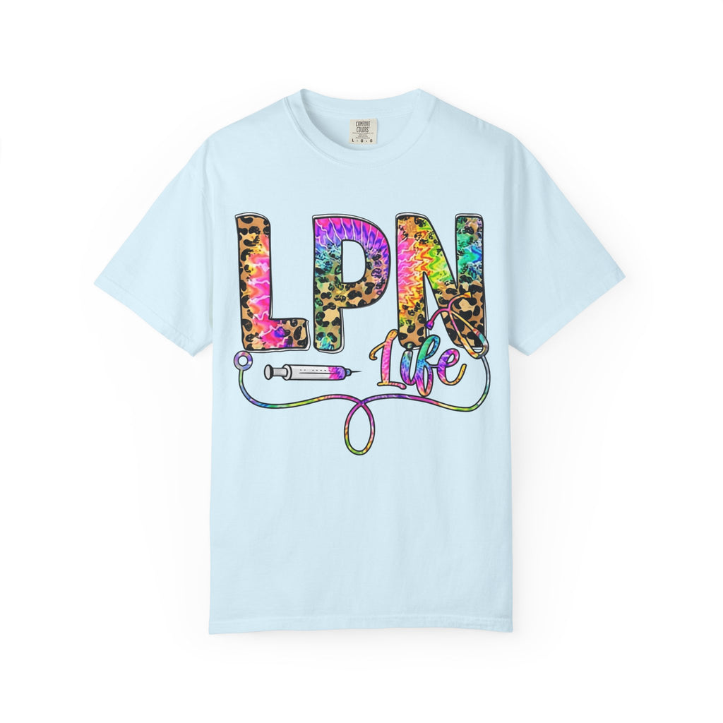 LPN Life T Shirt Colorful Leopard Stethoscope Nursing Tee