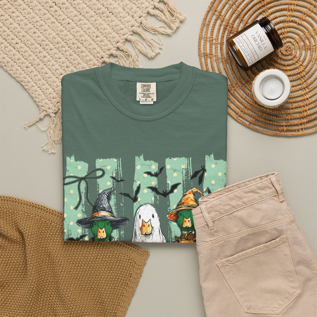 Duck Duck Boo Halloween T Shirt Cute Ducks in Costumes Graphic Tee