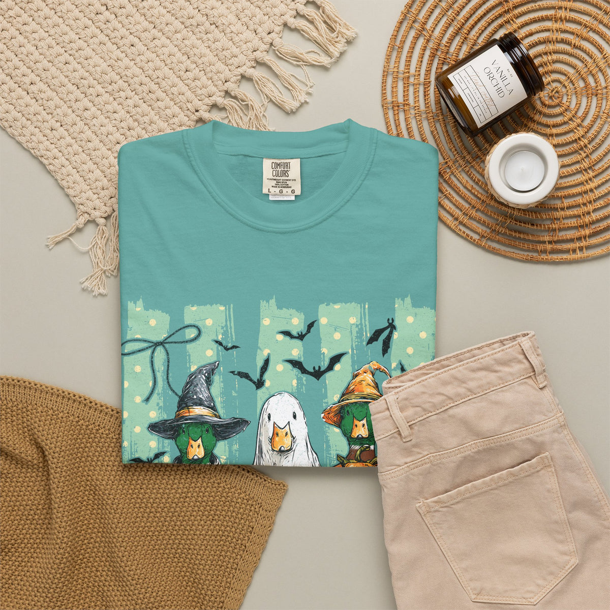 Duck Duck Boo Halloween T Shirt Cute Ducks in Costumes Graphic Tee
