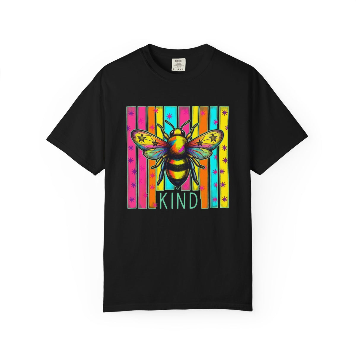 Bee Kind T Shirt Colorful Retro Striped Graphic Tee
