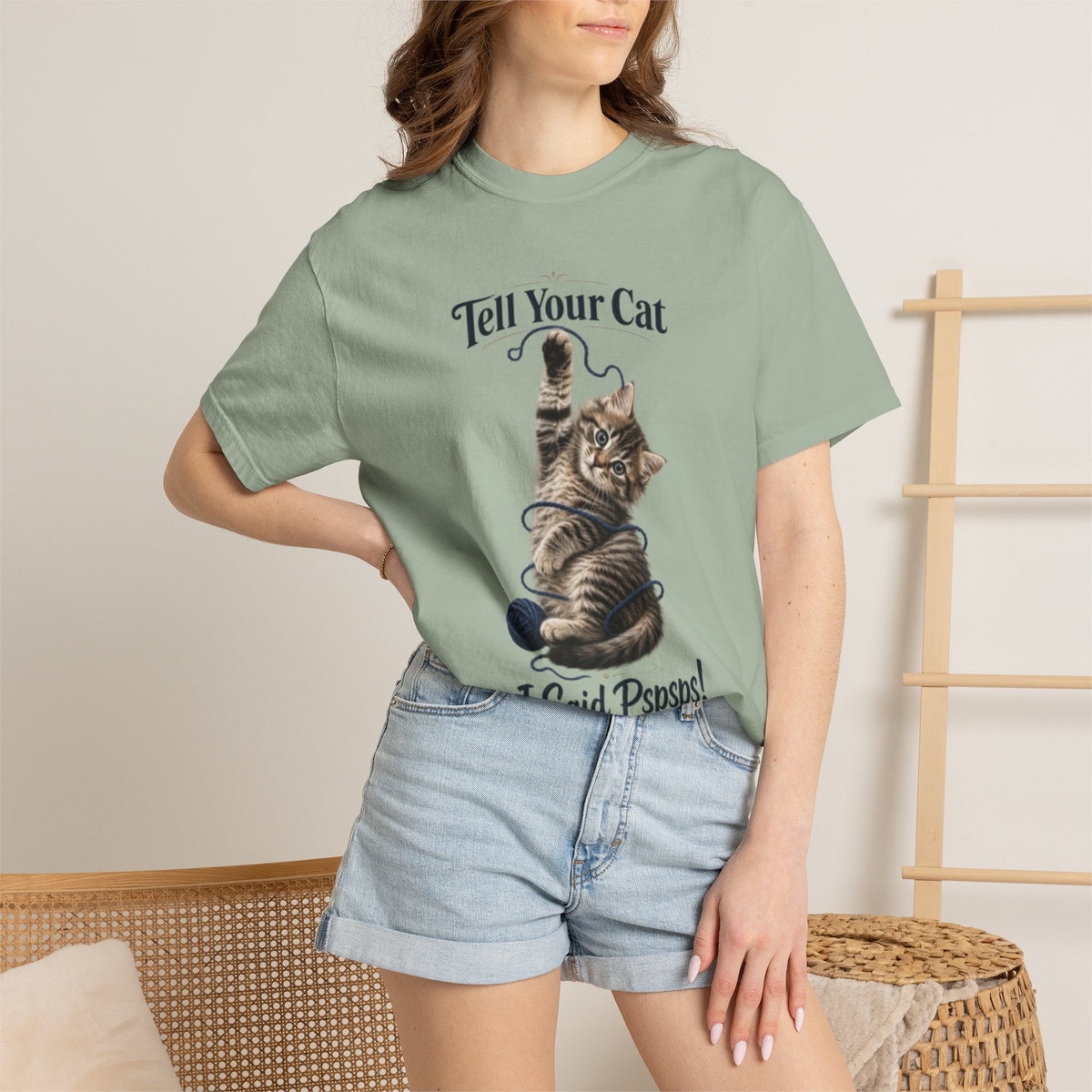 Tell Your Cat I Said Pspsps T Shirt Cute Funny Cat Graphic Tee