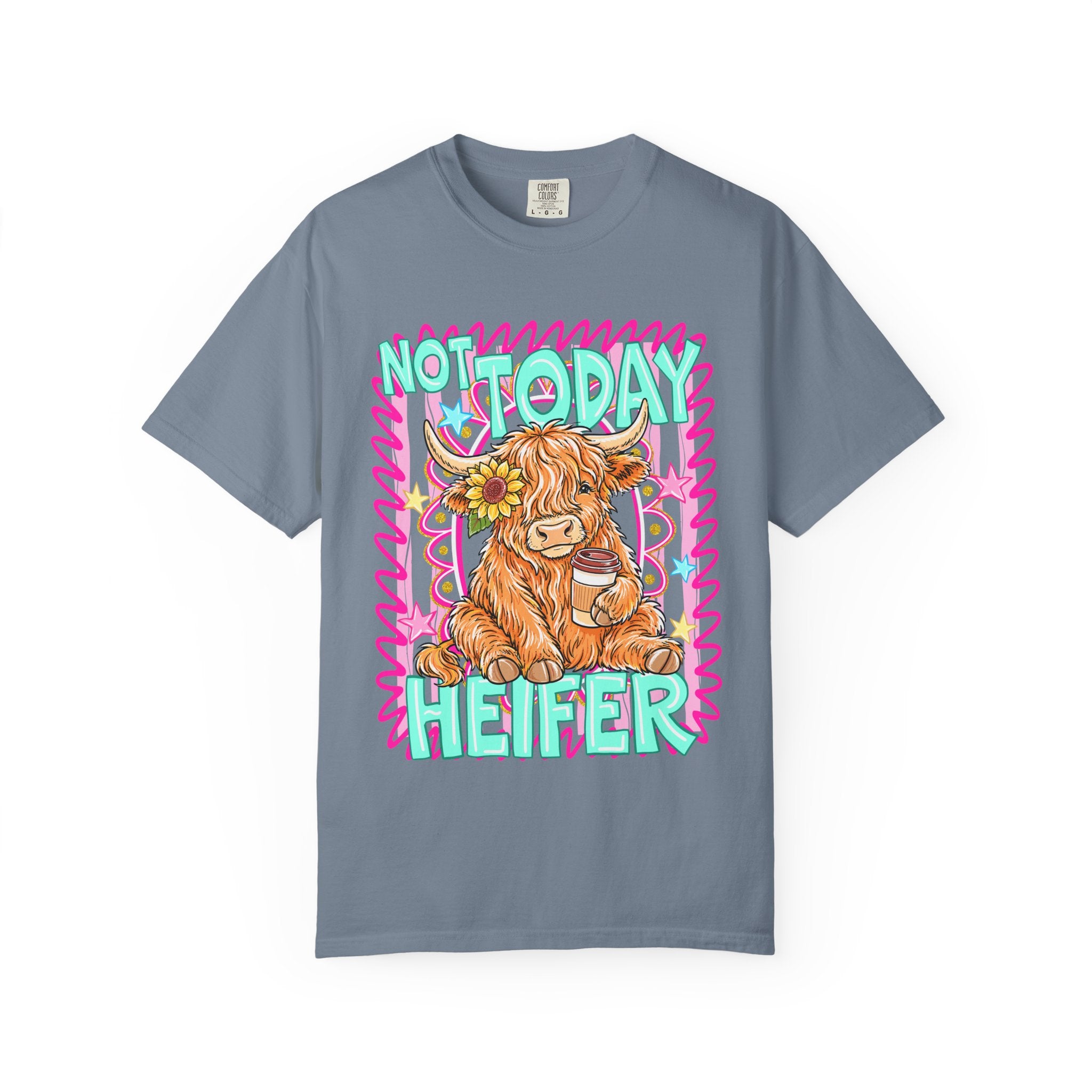 Not Today Heifer T Shirt Cute Highland Cow Graphic Tee