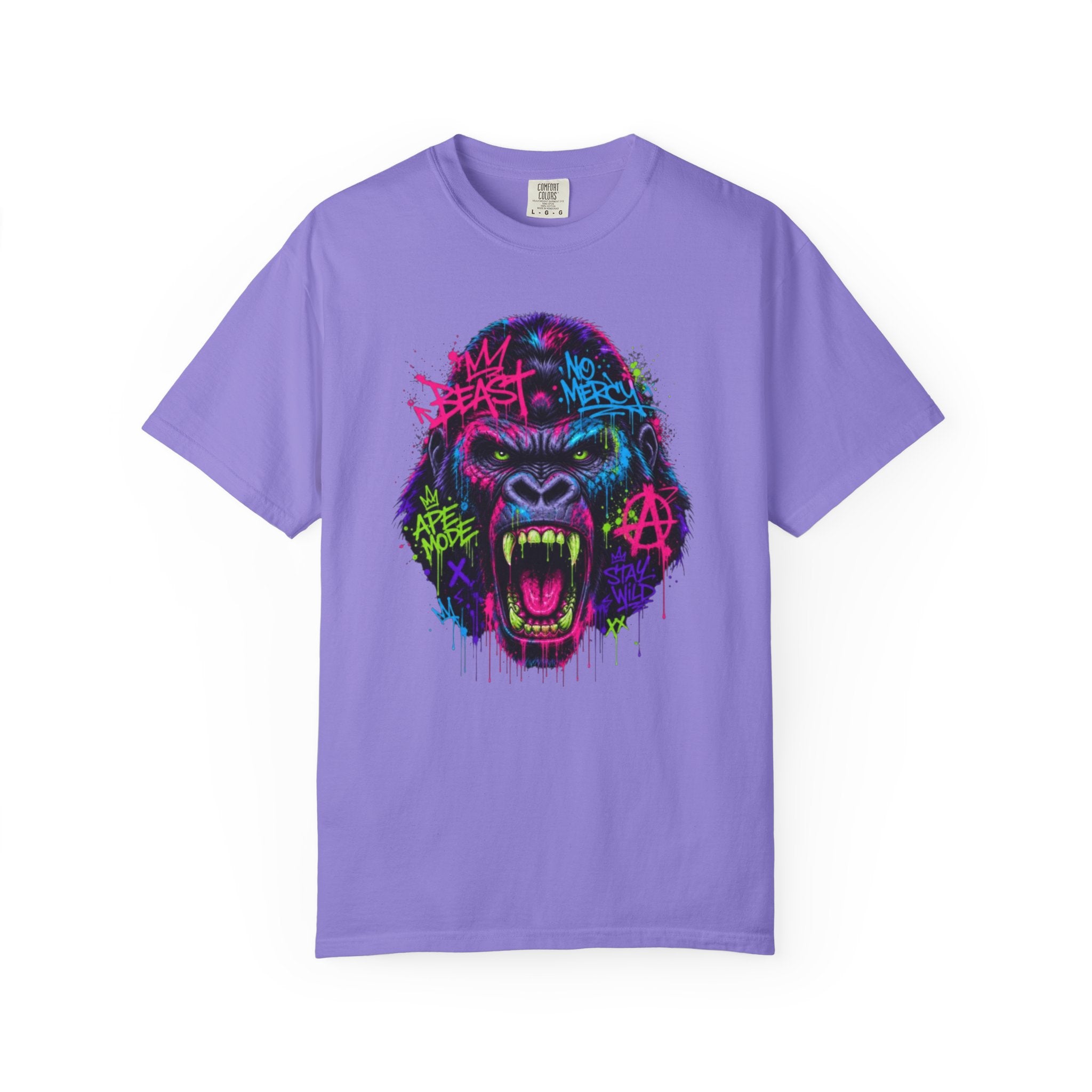 Gorilla Graffiti T Shirt Neon Street Art Ape Design