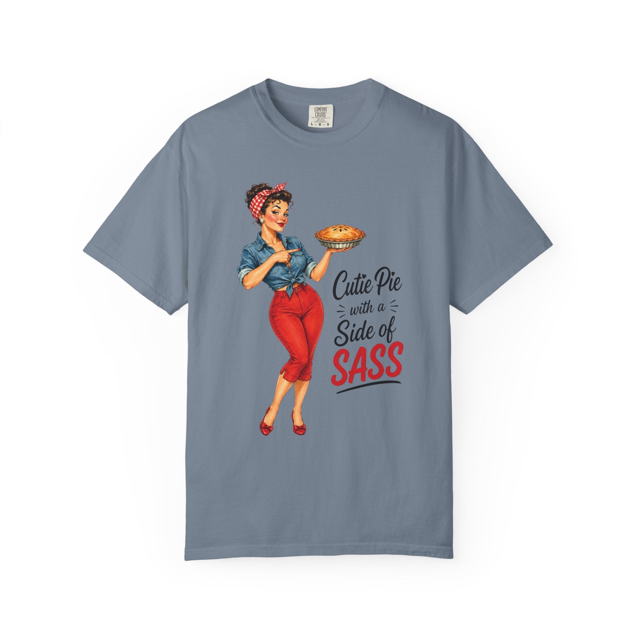 T Shirt Cutie Pie with a Side of Sass Retro Pin Up Tee