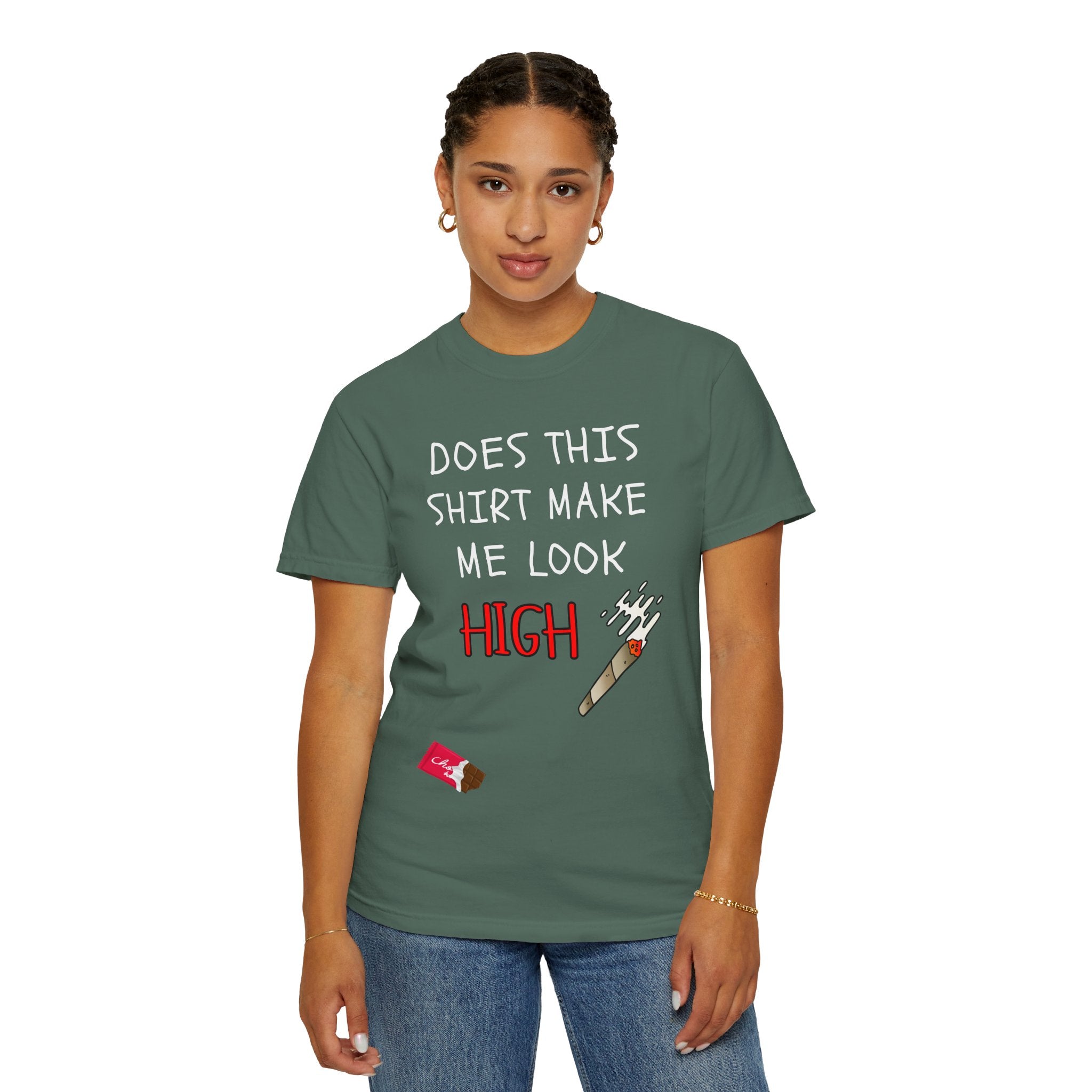 Does This Shirt Make Me Look High T‑Shirt  Funny Stoner Cannabis Graphic Tee