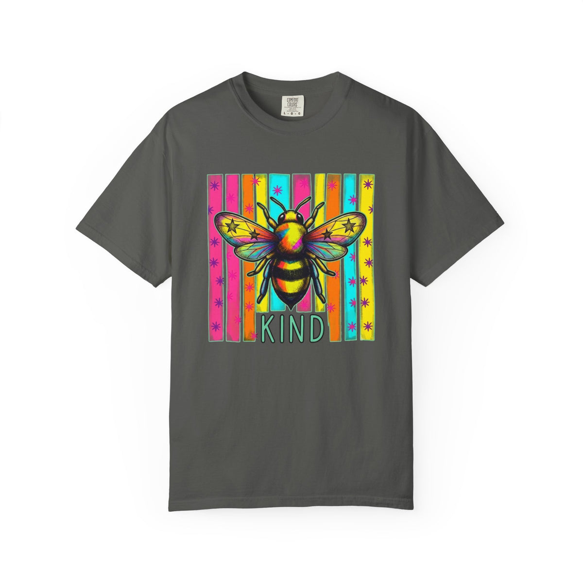 Bee Kind T Shirt Colorful Retro Striped Graphic Tee