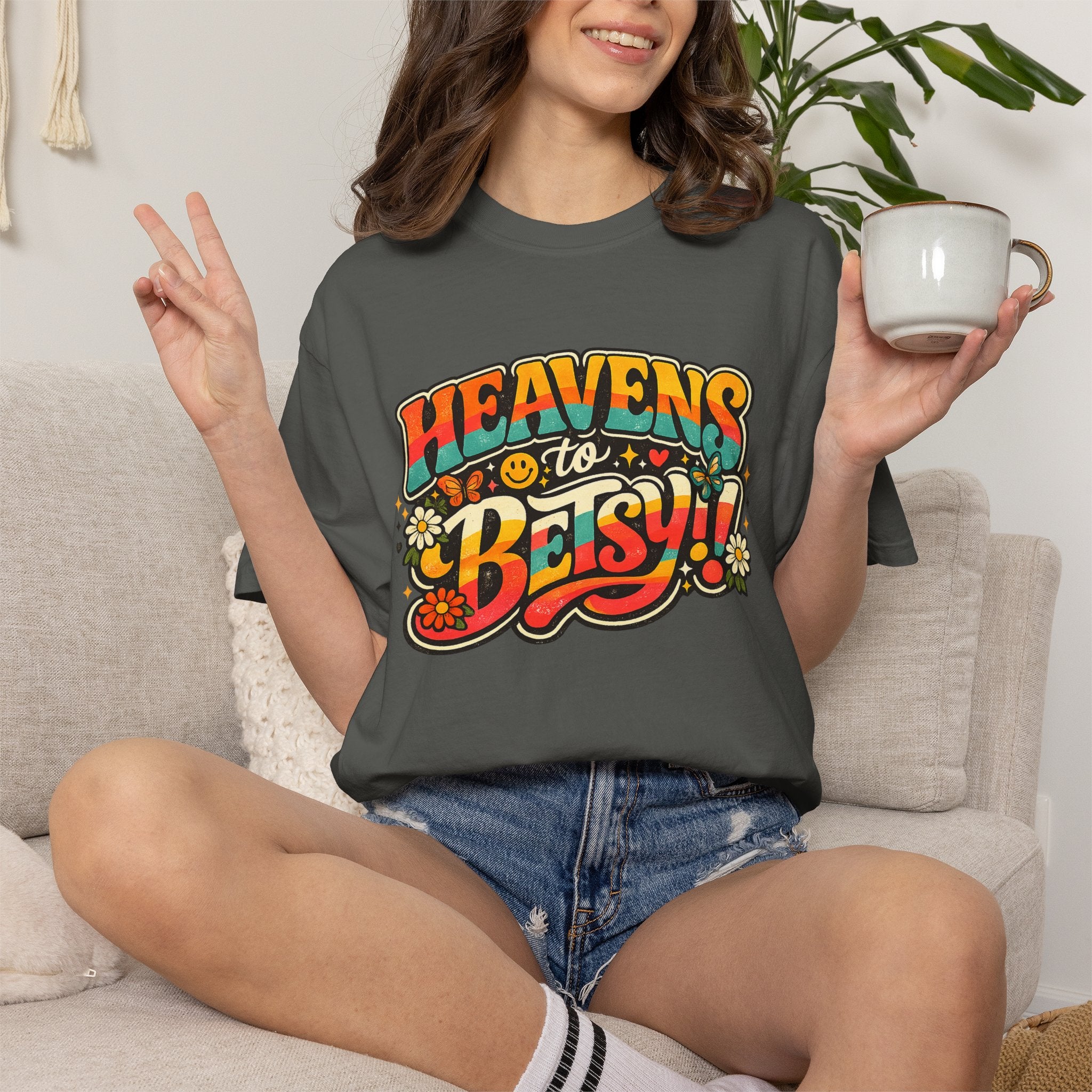 Heavens to Betsy Retro Floral Graphic T Shirt