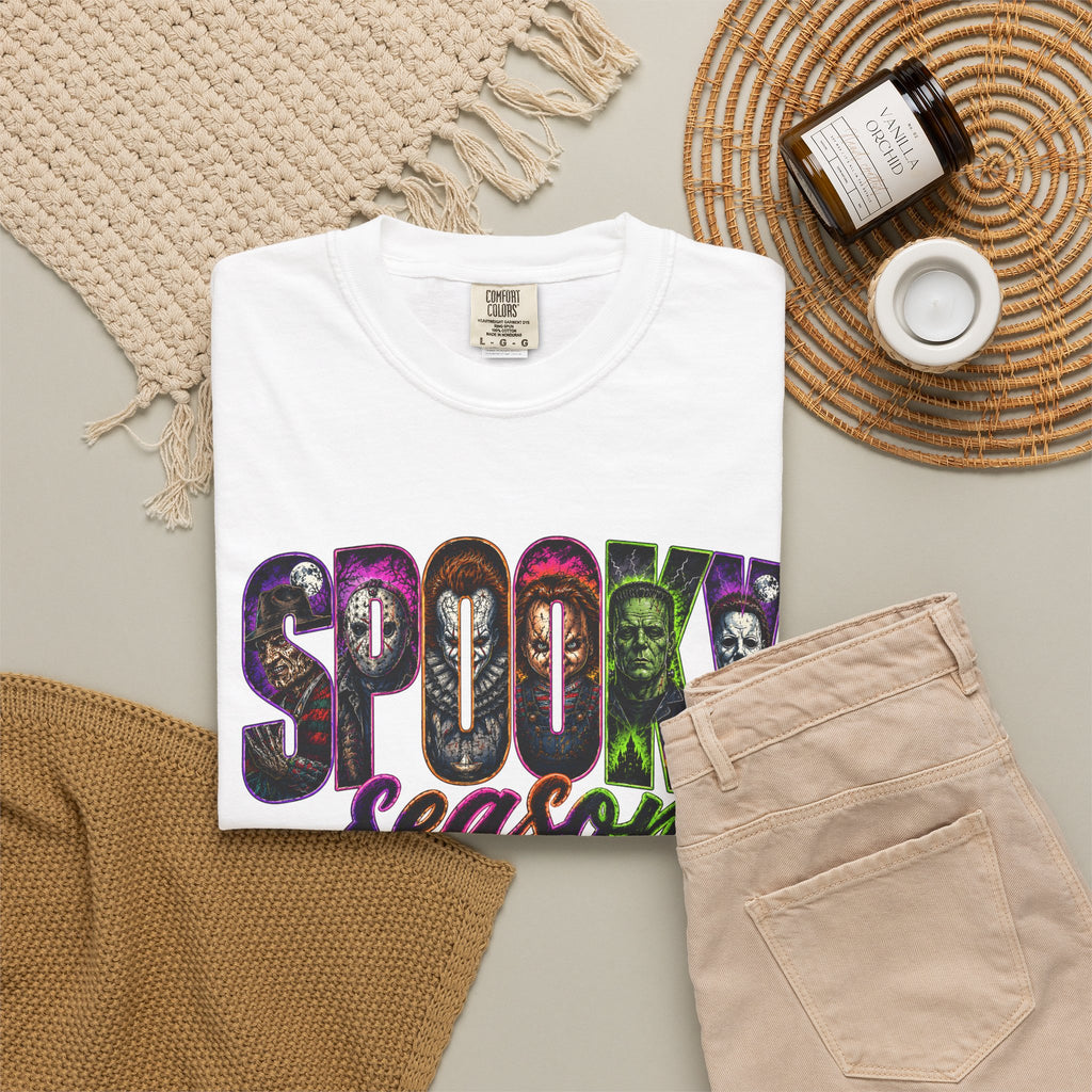 Spooky Season Tee Shirt Halloween Vintage Horror Graphic