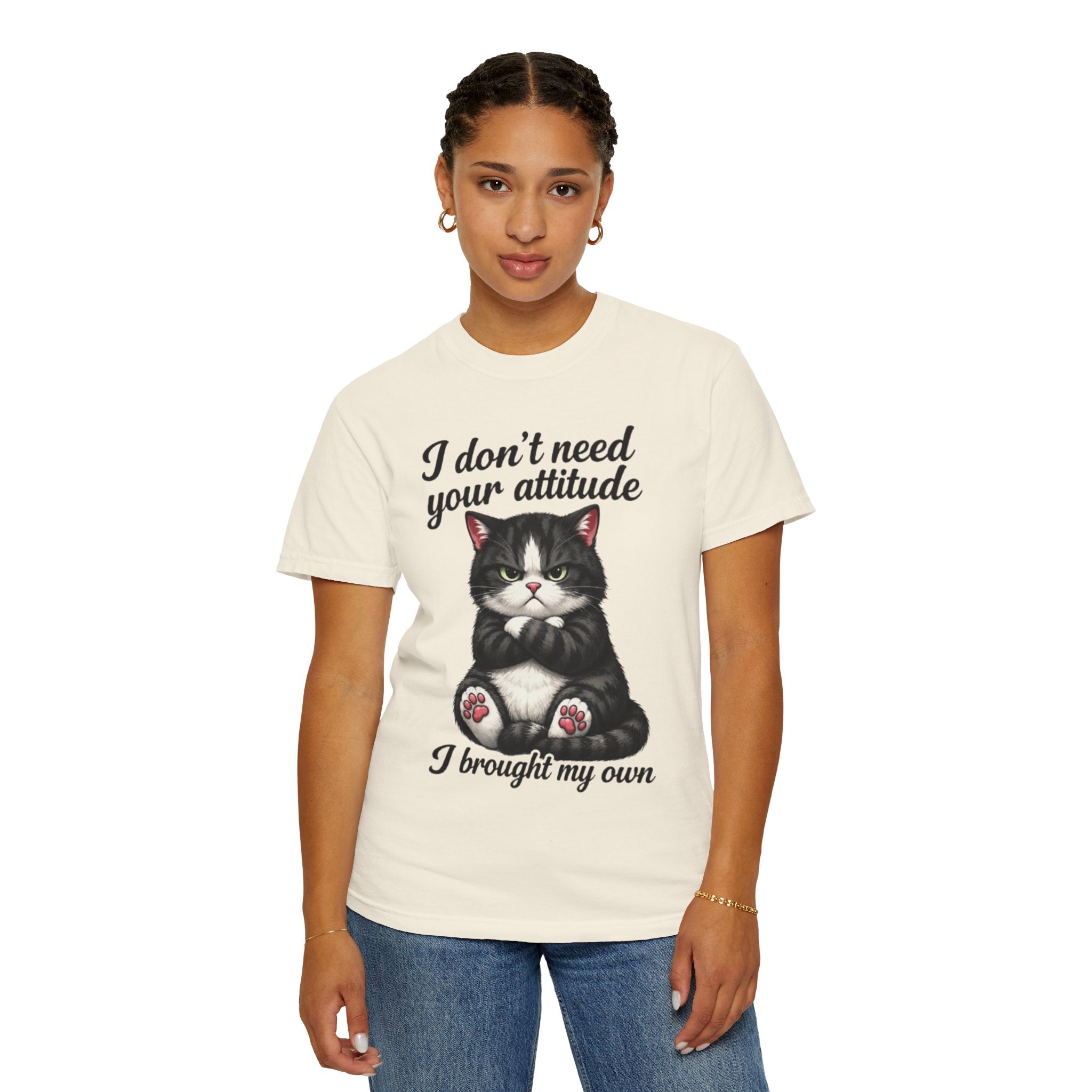 Cat Attitude T-Shirt I Don't Need Your Attitude I Brought My Own Funny Cat Tee