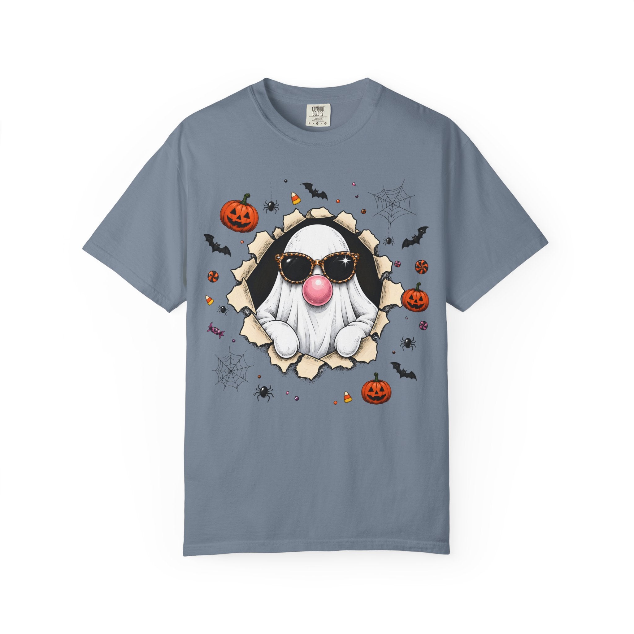 Halloween Gnome T-Shirt Funny Bubblegum Ghost and Leopard Butt Graphic Tee